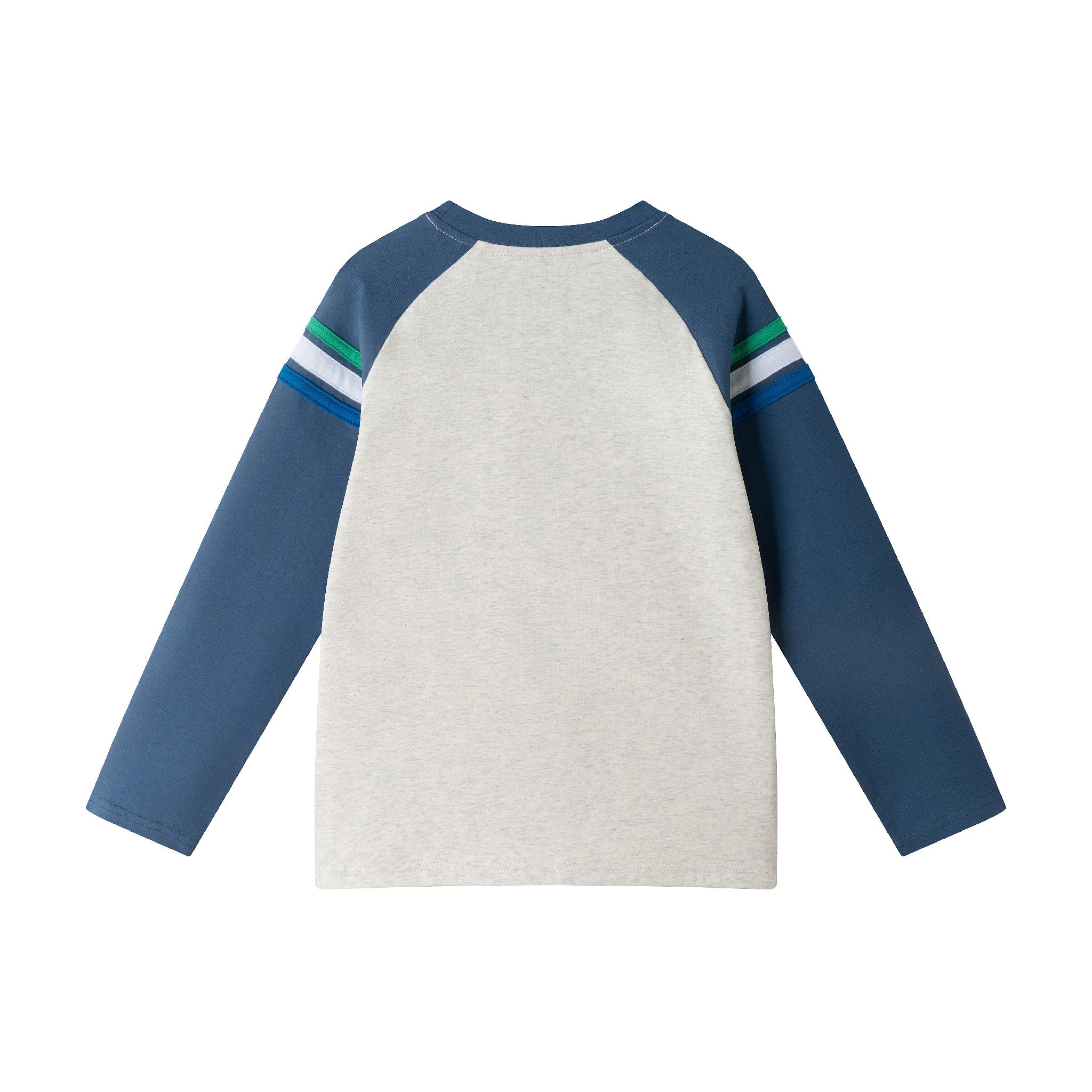 Kids Long Sleeve Raglan Color Blocked Alphabet Tee | Grey Alphabet