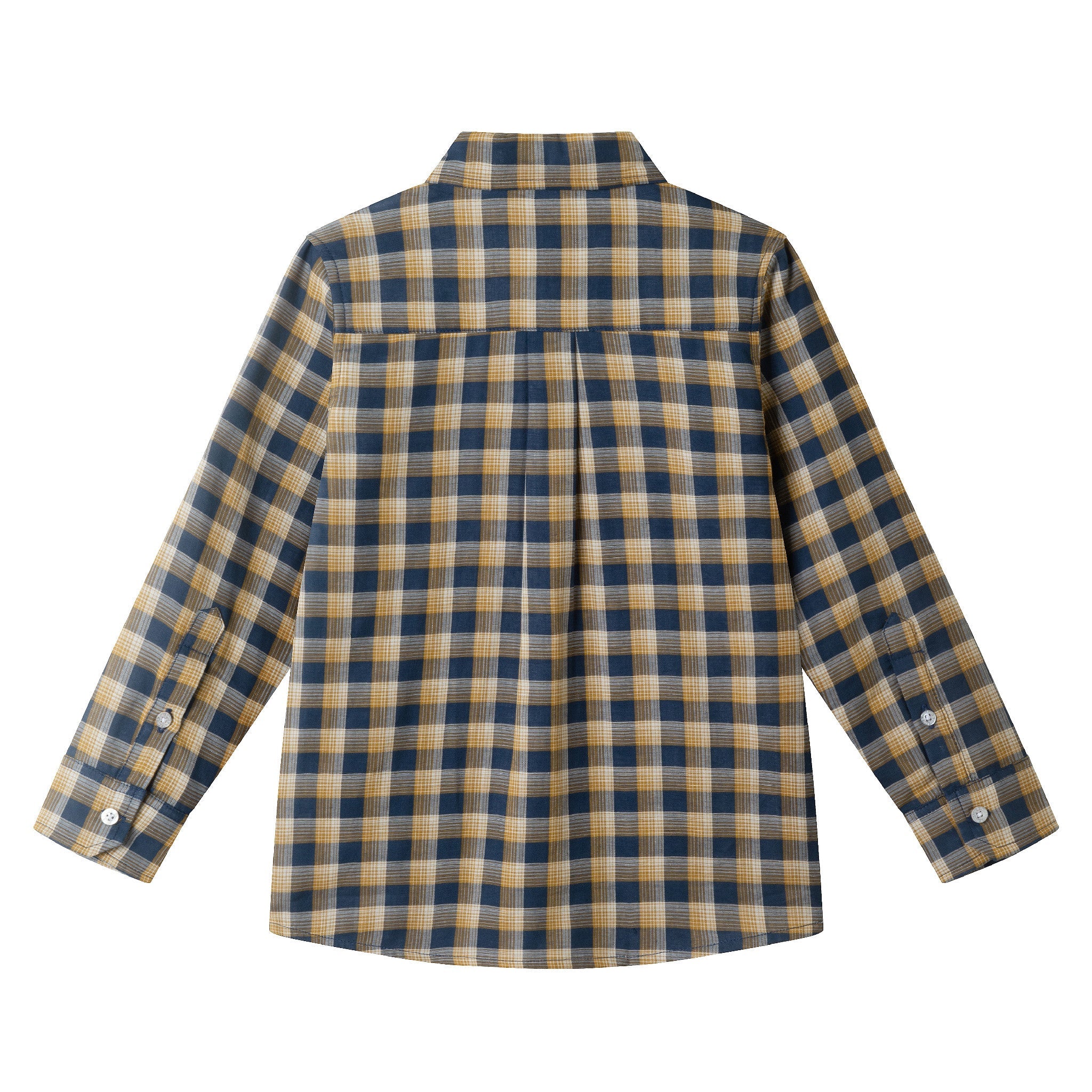 Kids Double-faced Buttondown | Blue Plaid