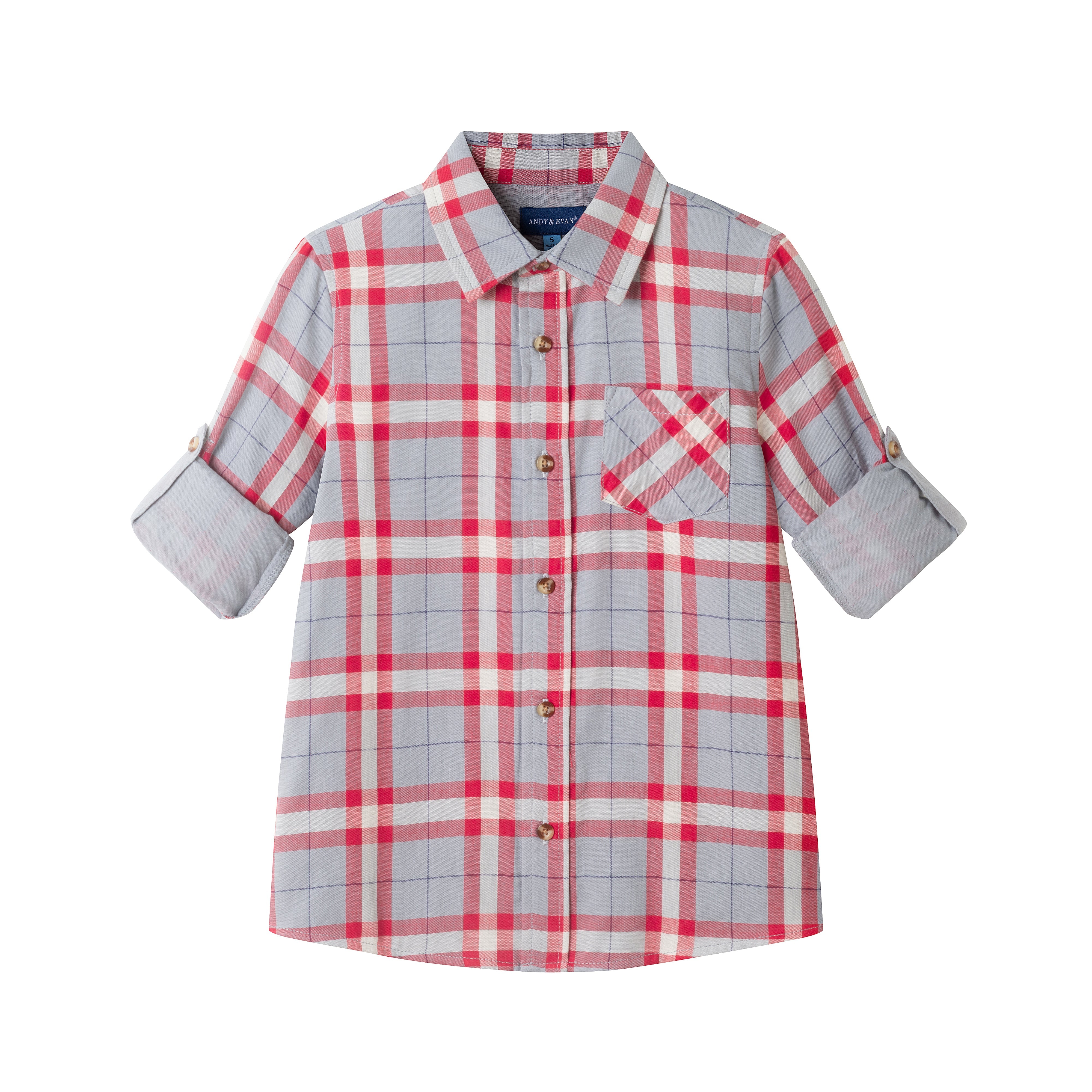 Kids Plaid Flannel Buttondown | Red Plaid