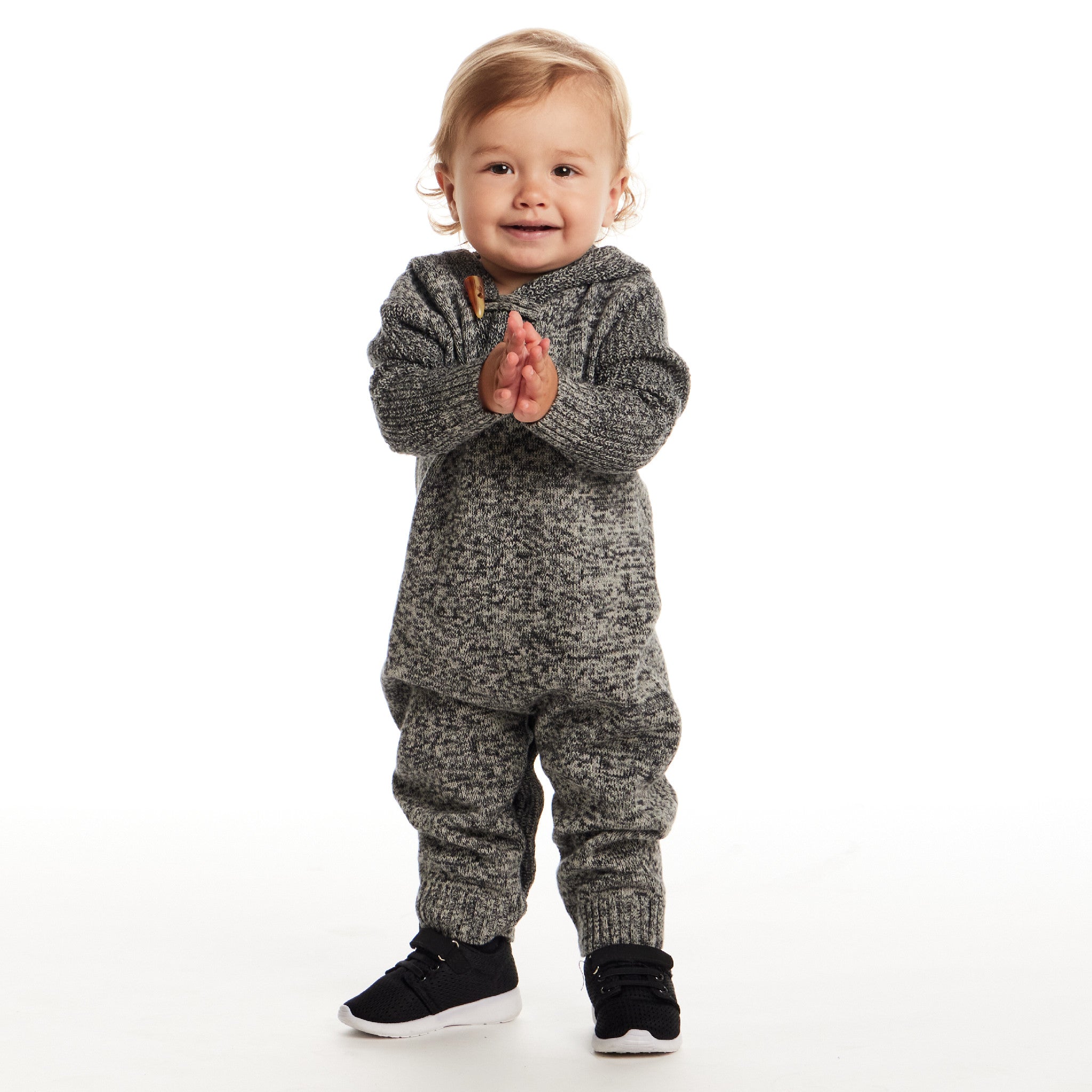 Infant Hooded Toddle Romper | Grey Heather