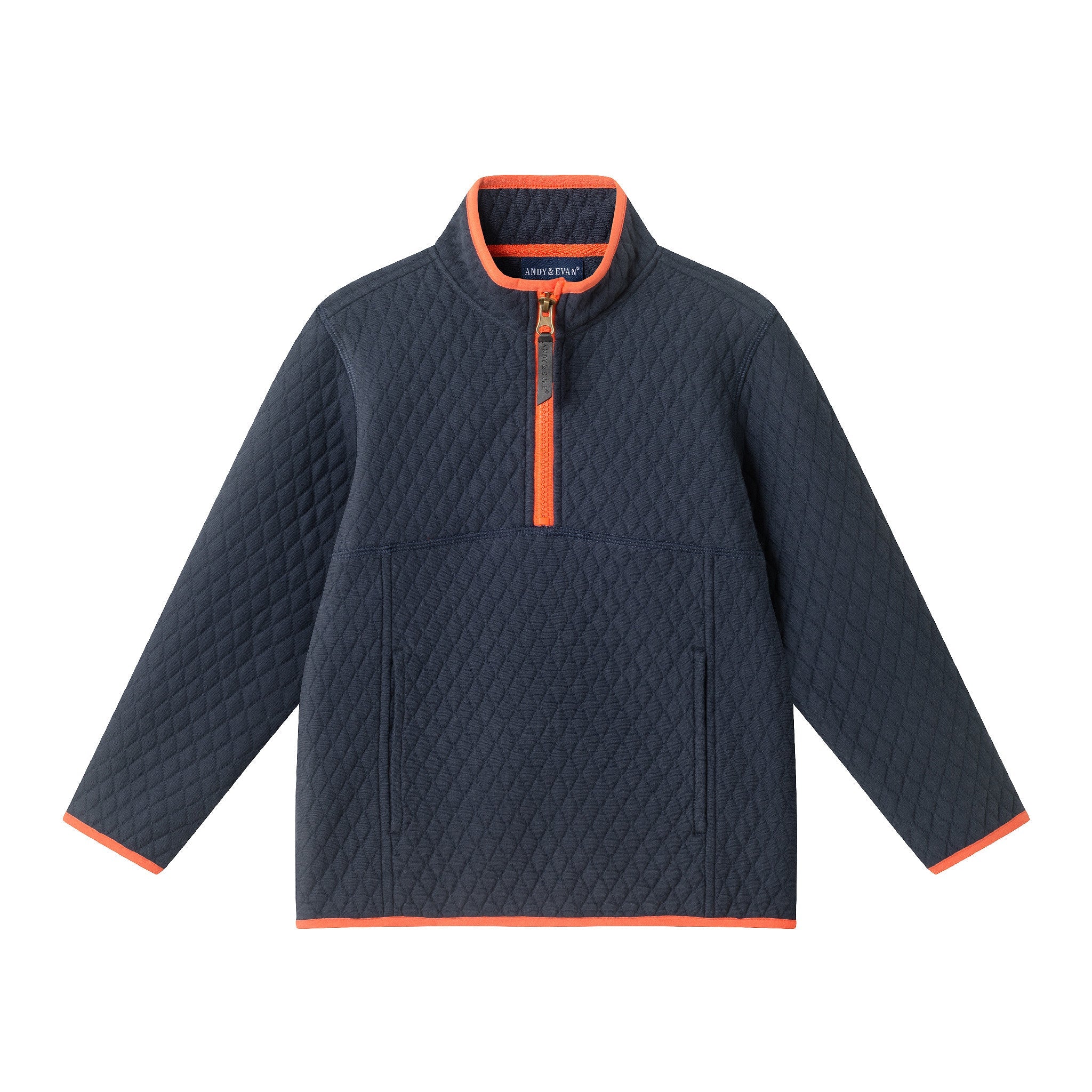 Kids Diamond Quilted Quarter-zip Pullover | Navy