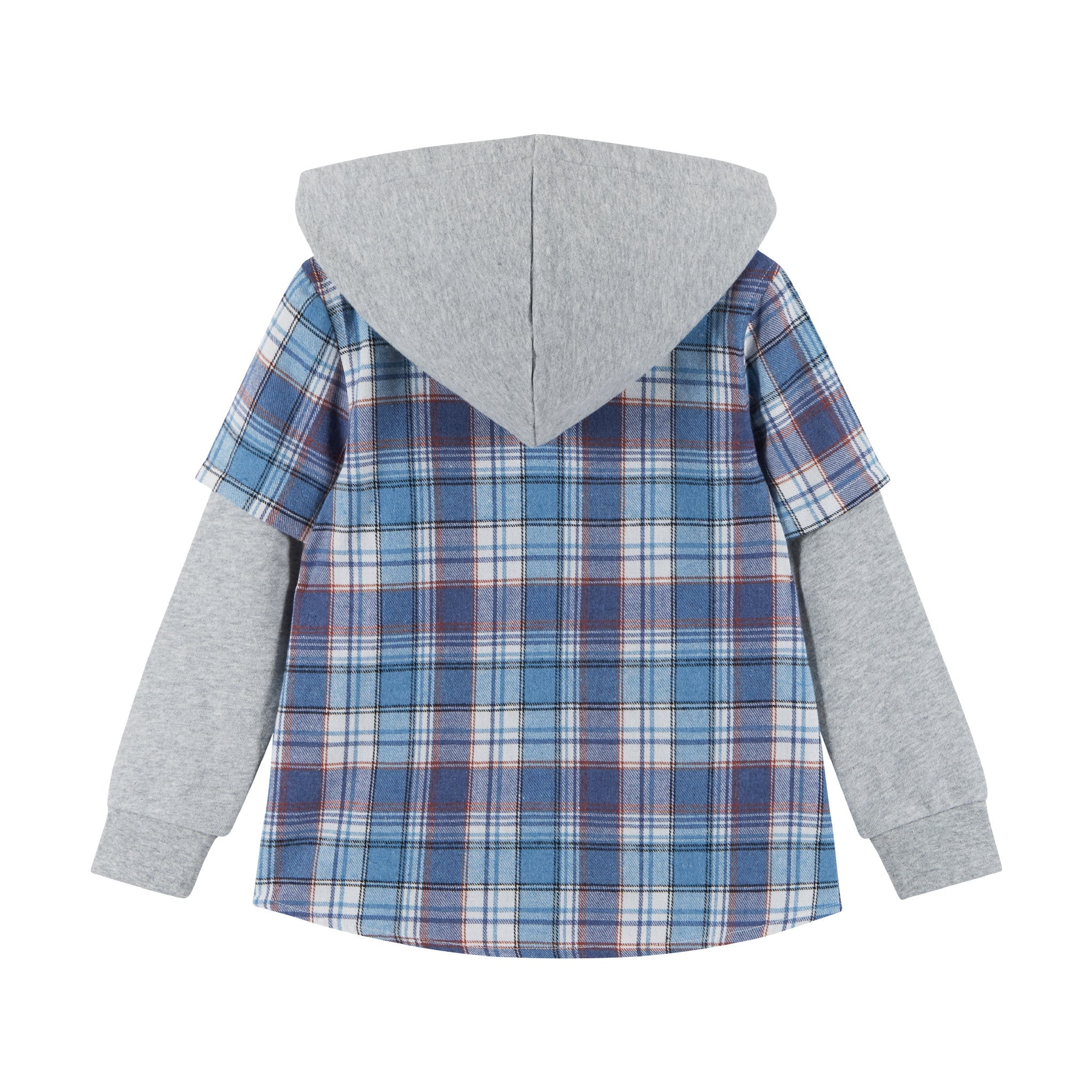 Kids Twofer Hoodie | Blue Plaid