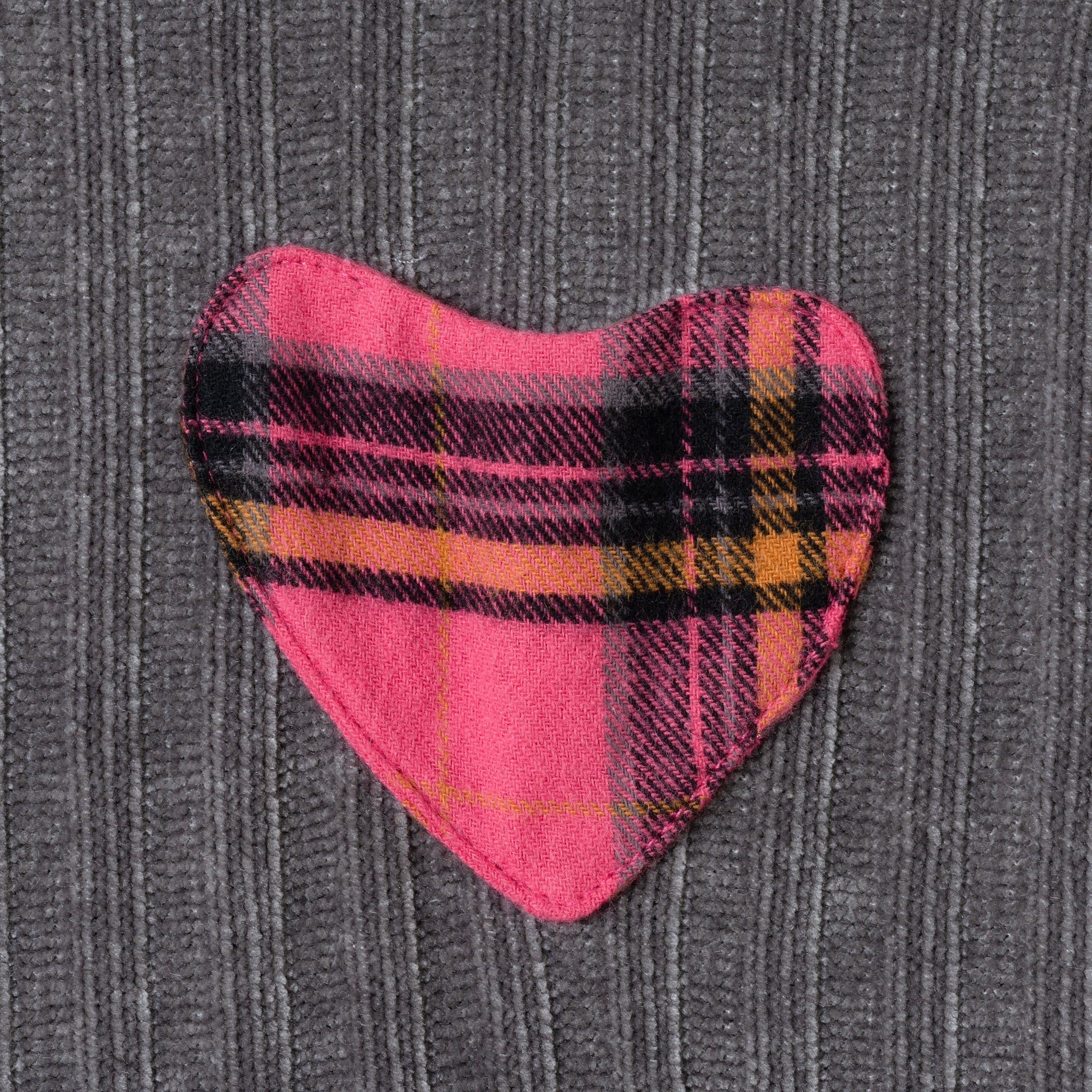 Kids Knit Top Plaid Skirt Dress | Grey & Pink Heart