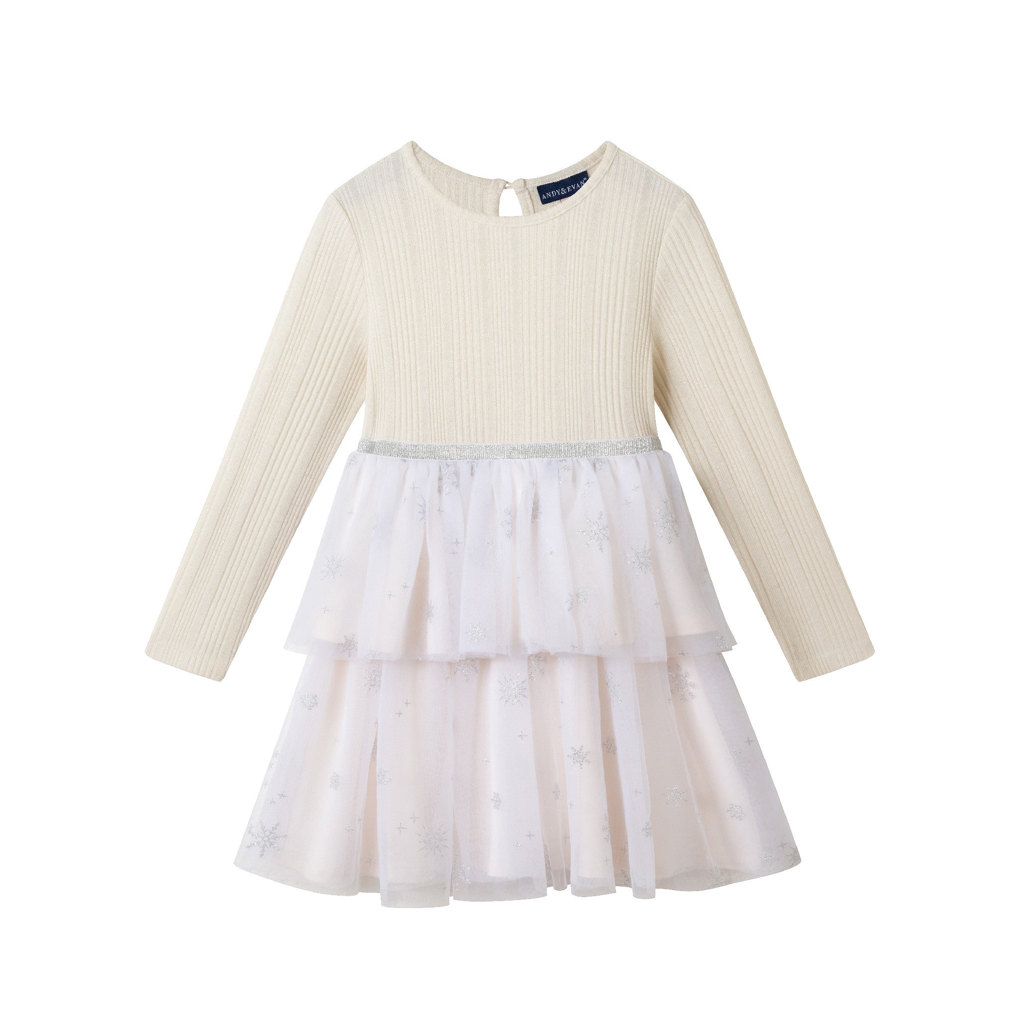 Kids Tulle Tiered Dress | White Snowflake