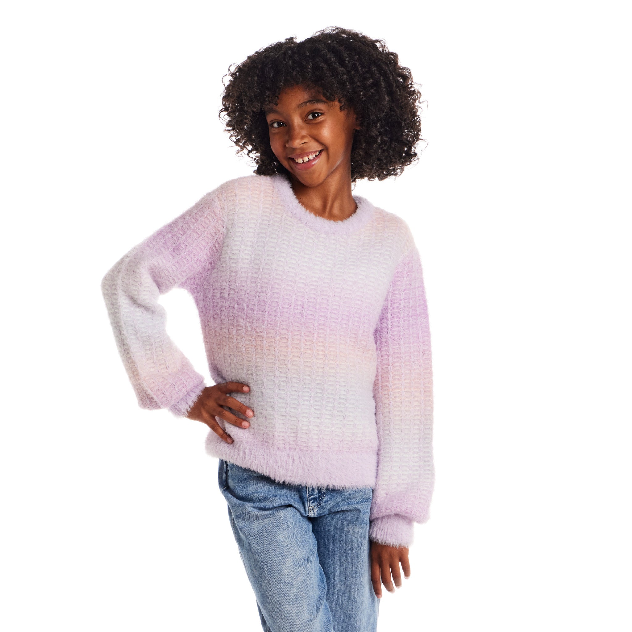 Big Kids Ombre Sweater | Purple Lavender
