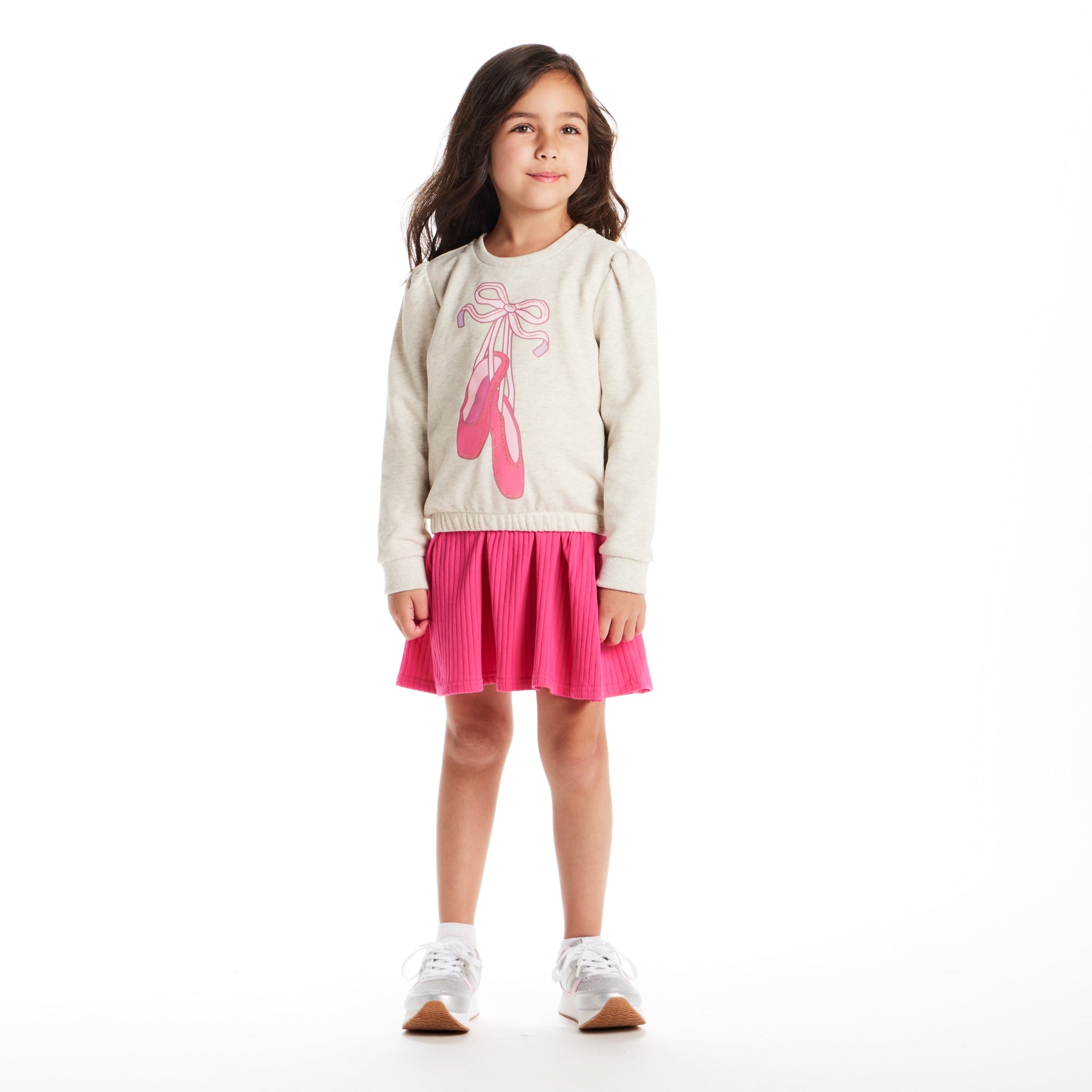 Girls Sweatshirt & Dress Set | Pink Ballerina
