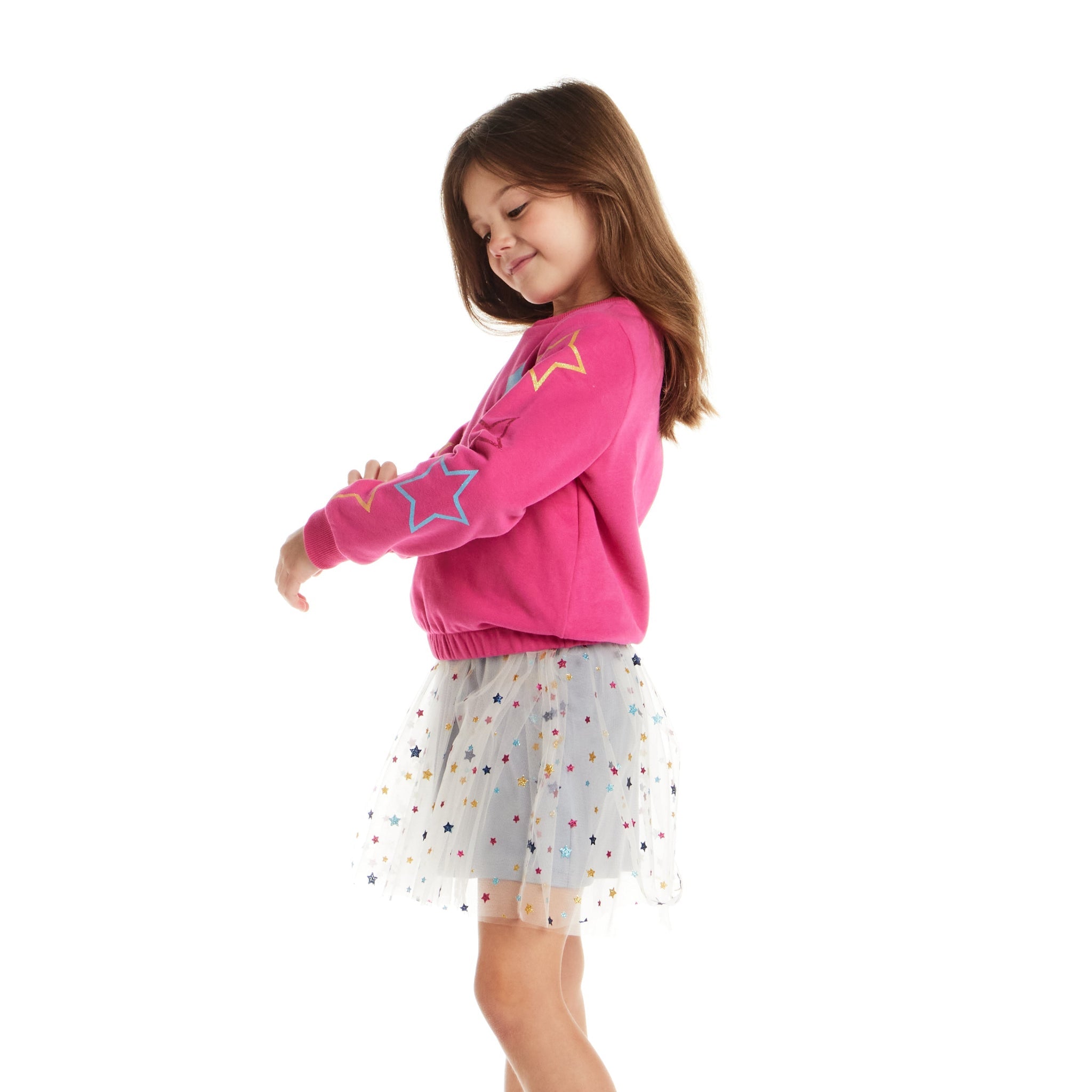 Kids Sweatshirt & Dress Set | Pink Star