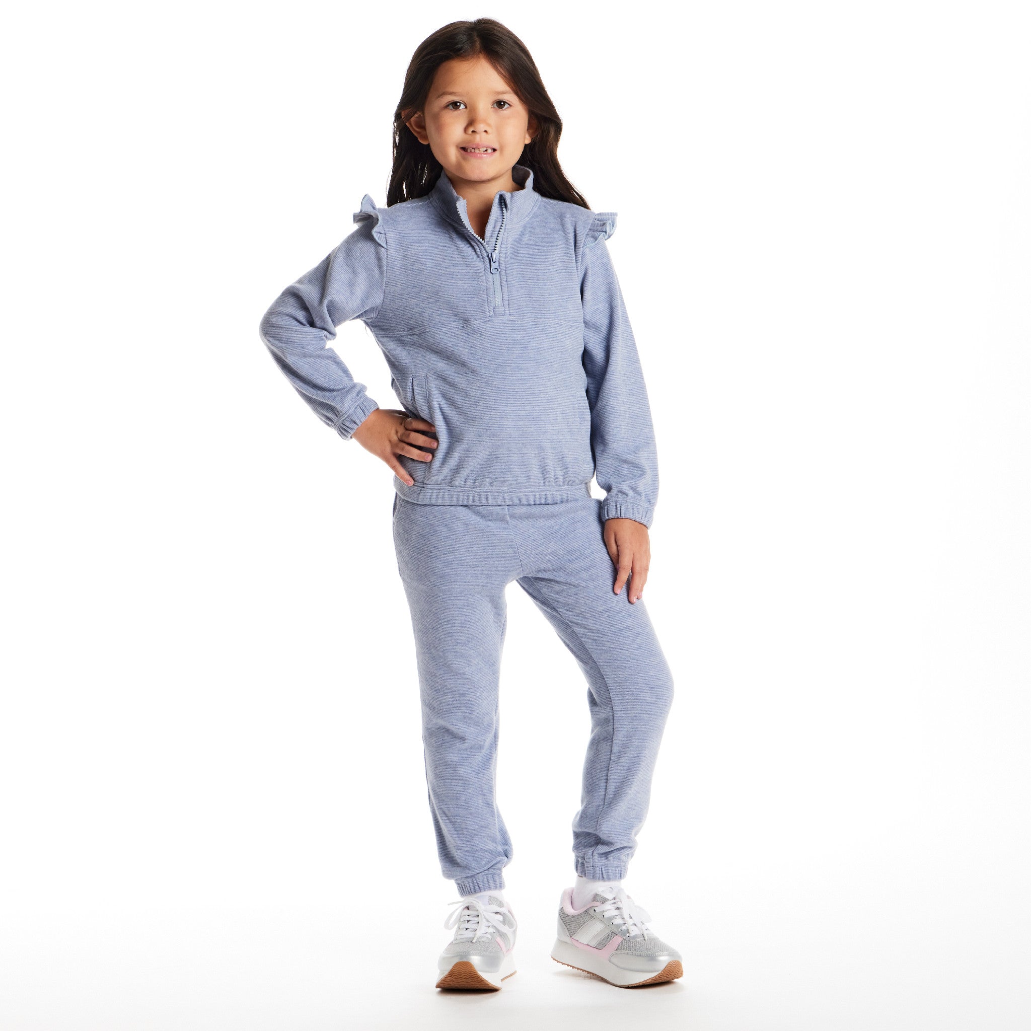 Kids Quarter Zip Sweatshirt Set | Navy