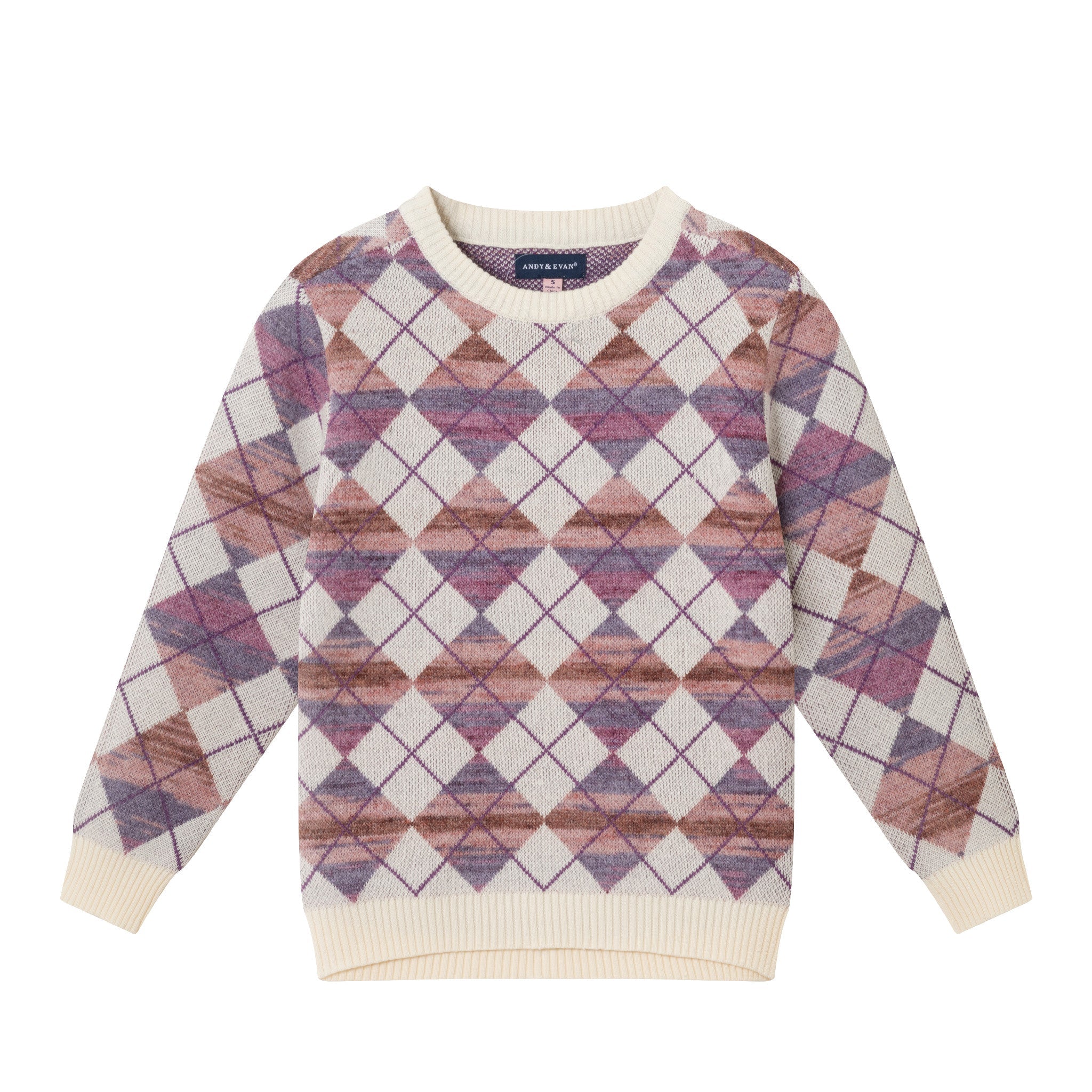 Kids Argyle Sweater & Ribbed Flare Pant Set