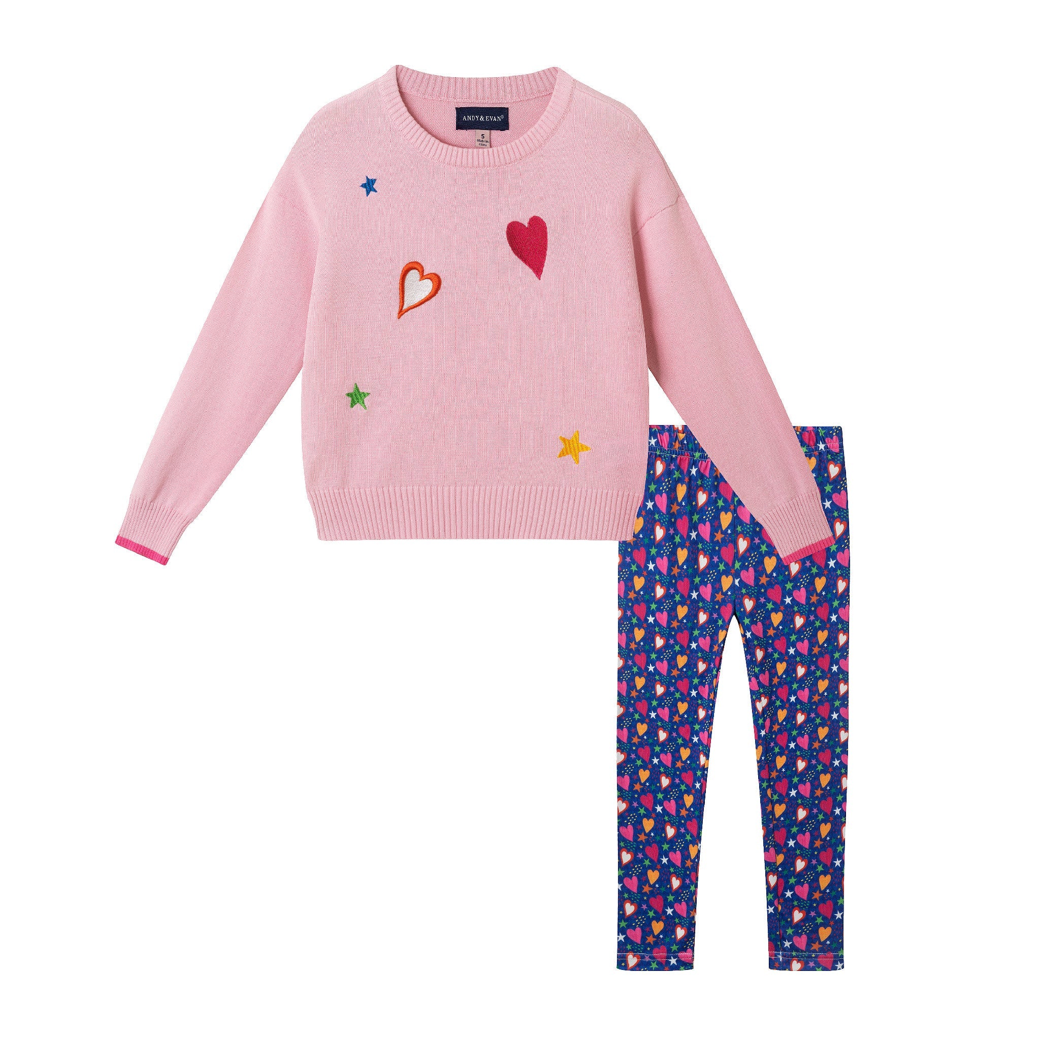 Kids Chenille Sweater & Legging Set | Hearts & Stars