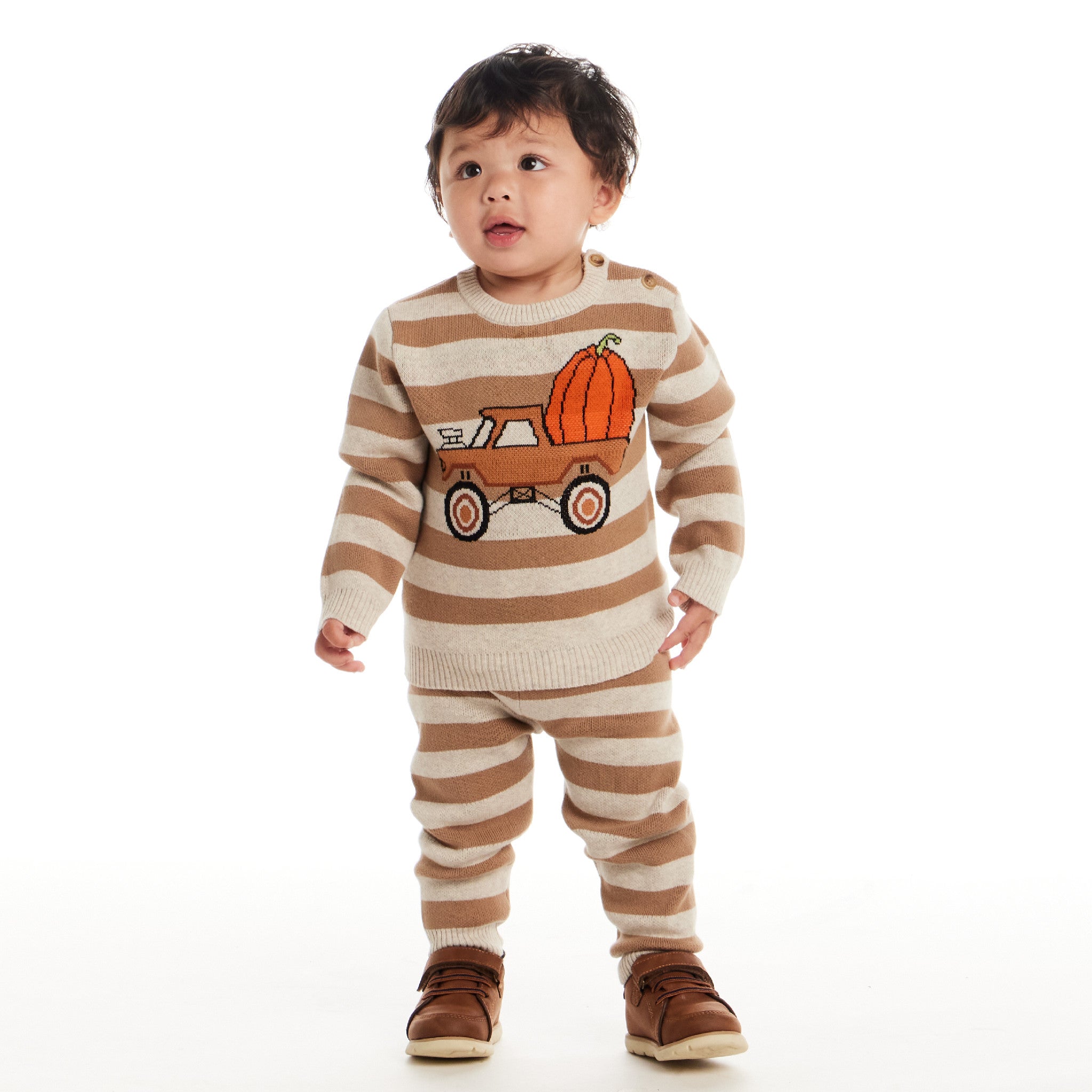 Infant Pumpkin Truck Sweater & Jogger Set | Pumpkin Truck