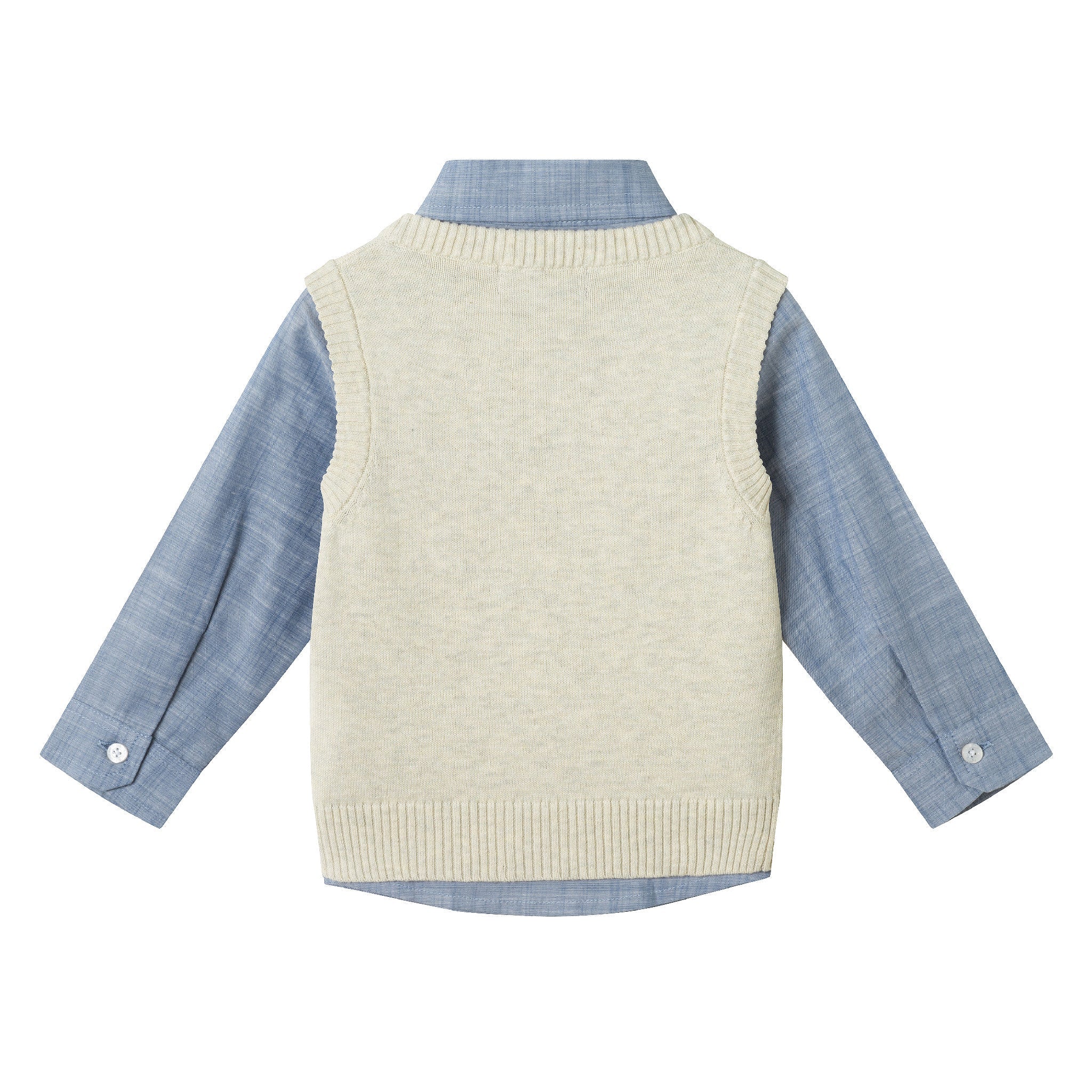 Infant Sweater Vest Set | Beige Reindeer