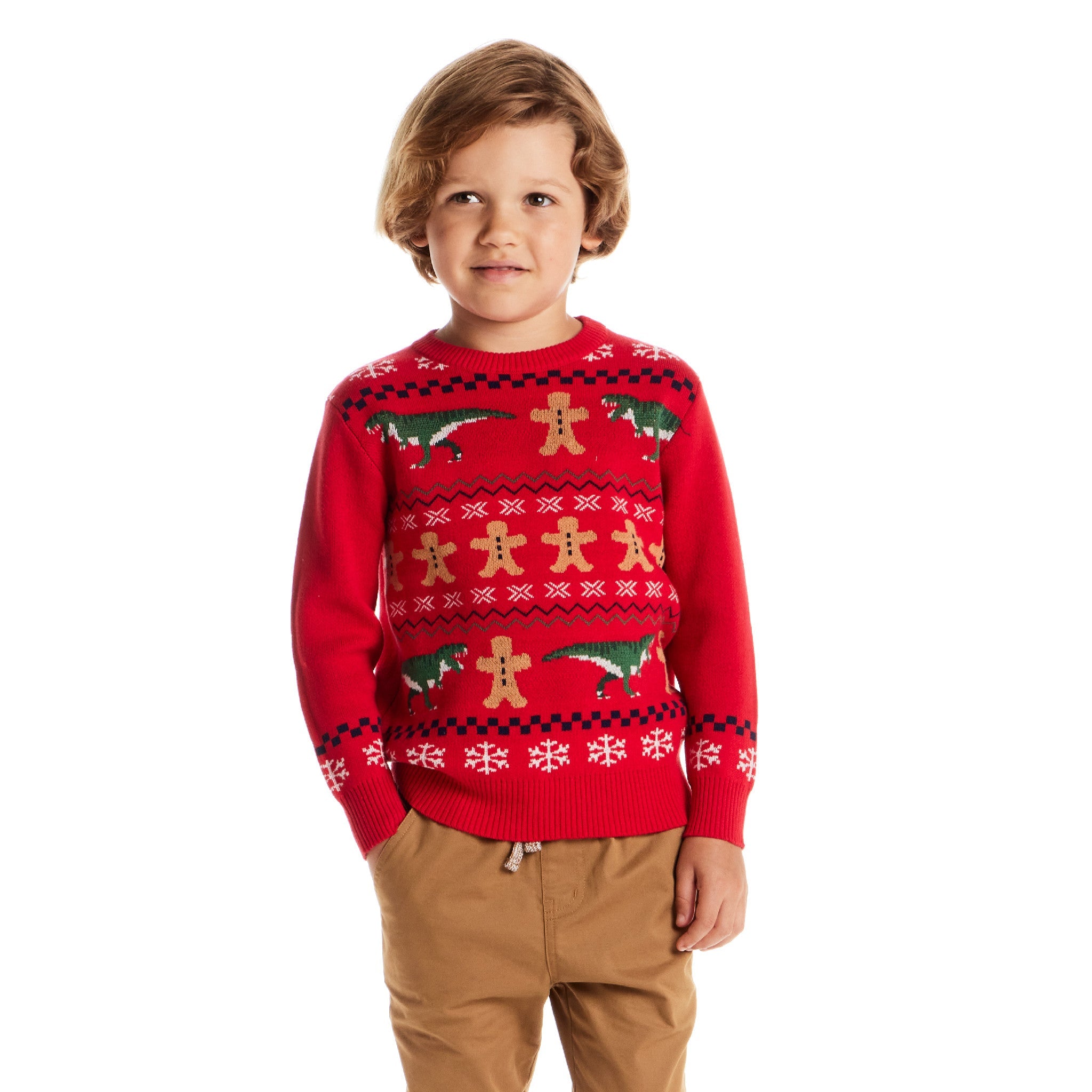 Kids Sweater & Pants Set | Gingerbread & Dinos