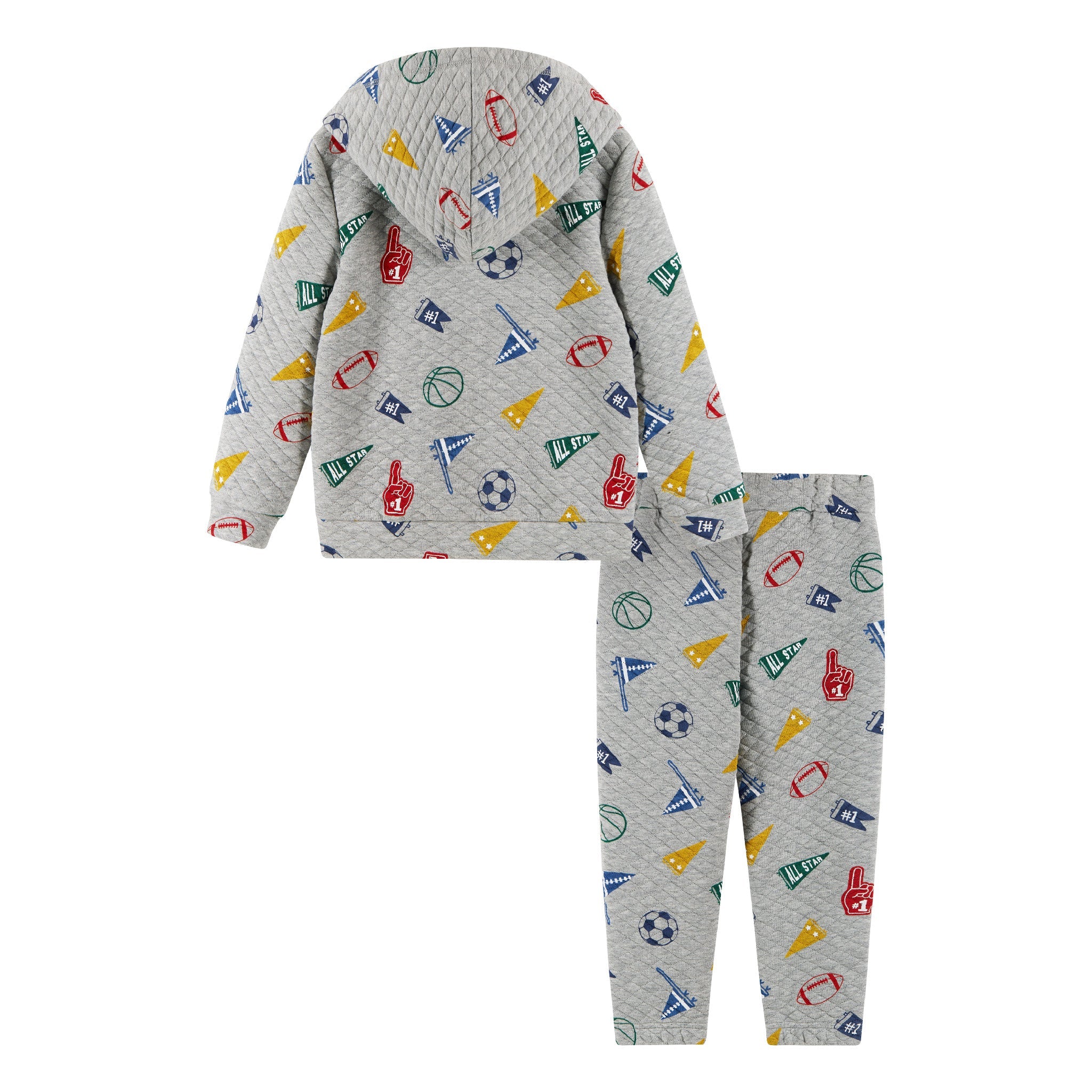 Kids Hooded Lounge Set | Grey Varsity