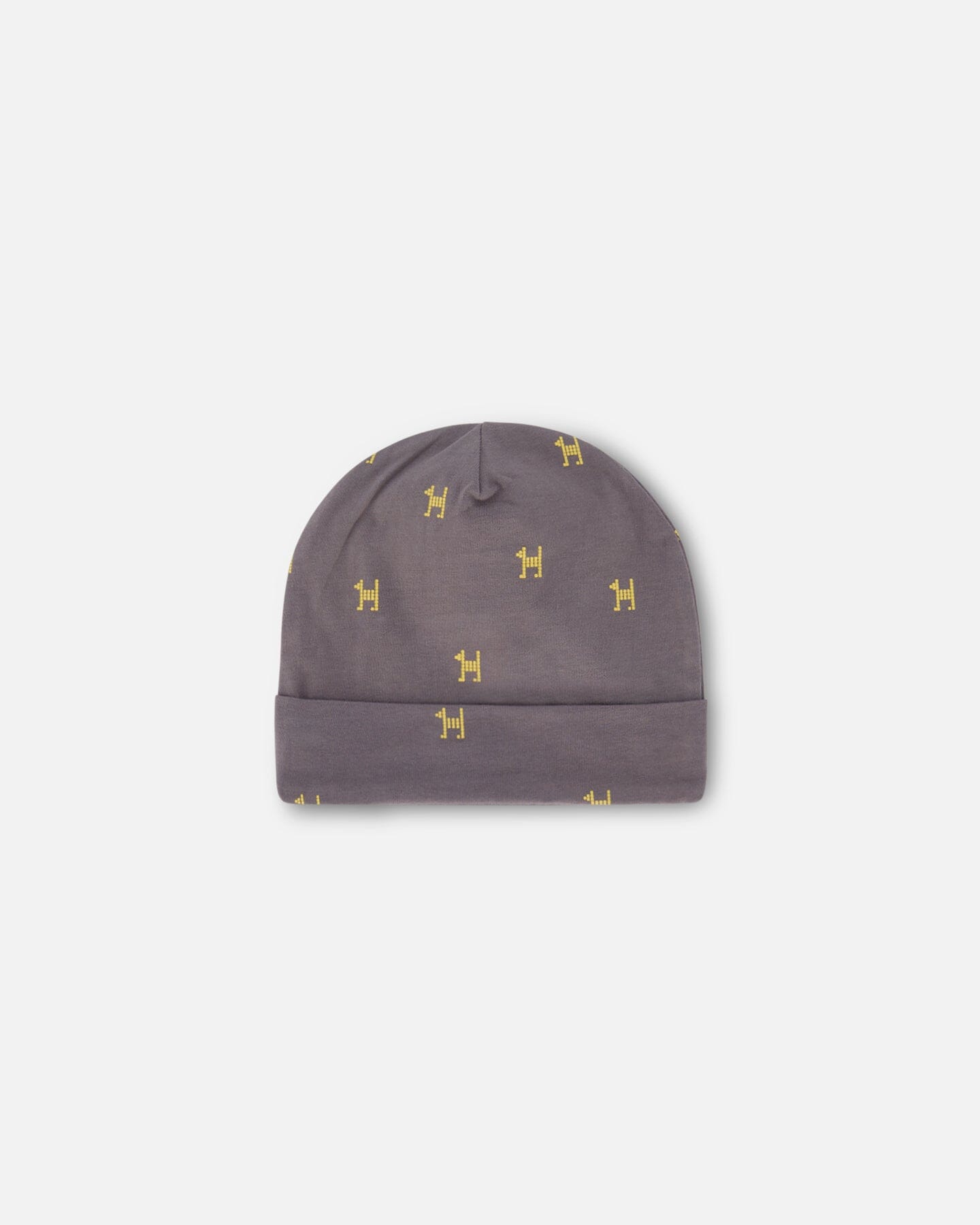 Organic Cotton Hat Dark Grey With Printed Pixel Dog