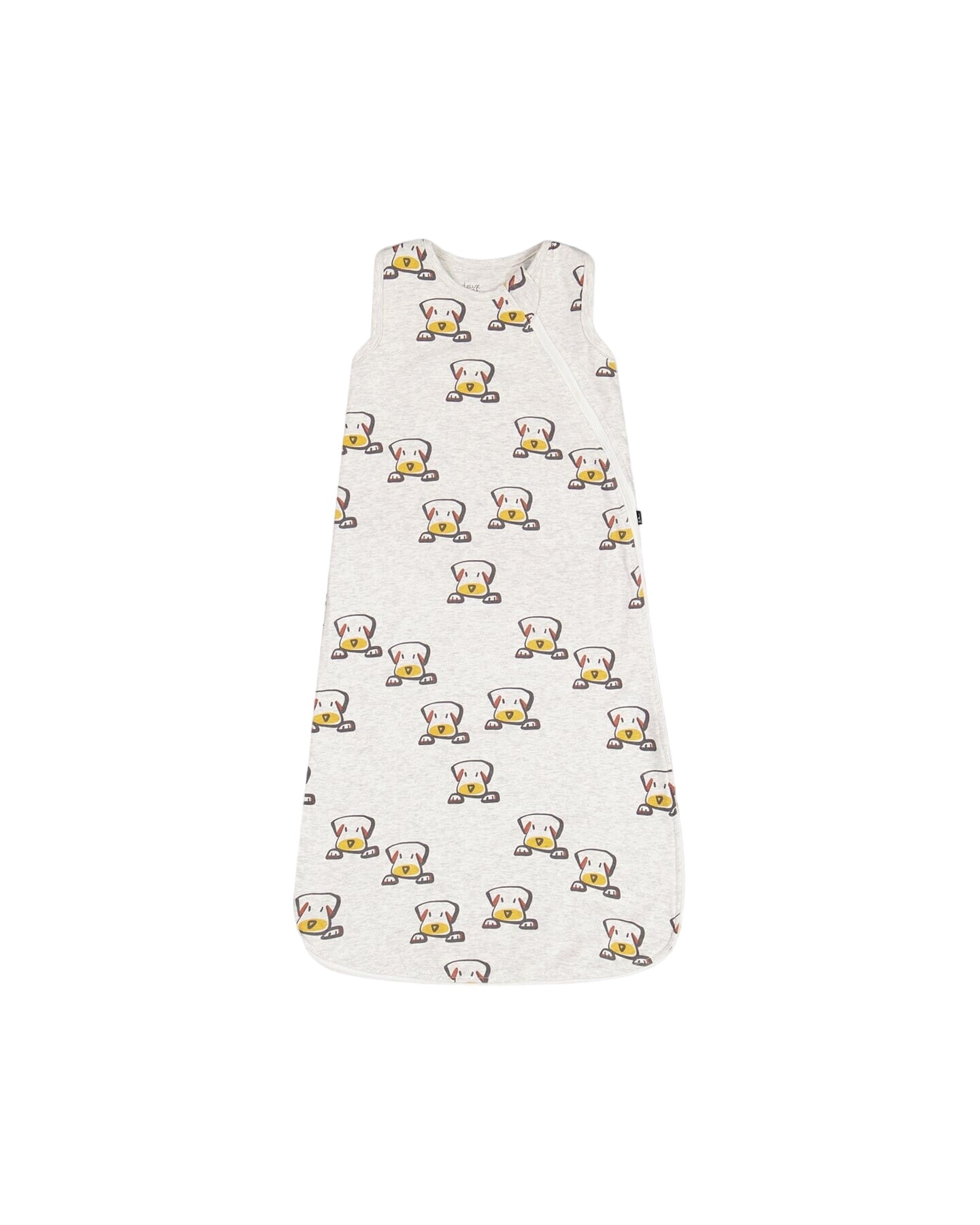 Organic Cotton Sleep Bag Heather Beige With Printed Dog