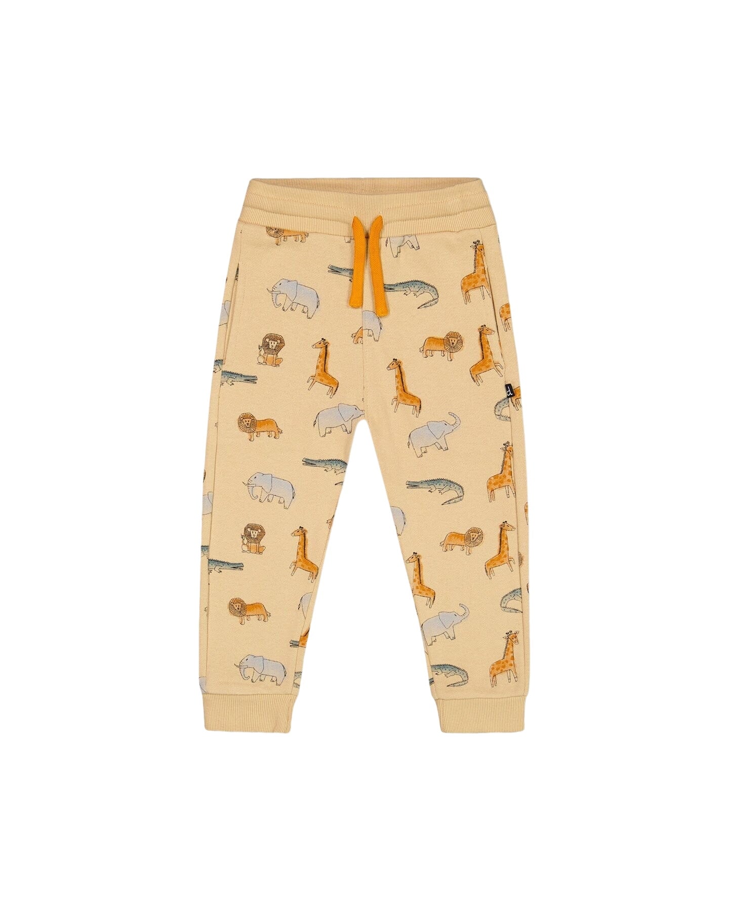 French Terry Sweatpants Beige Printed Jungle Animal