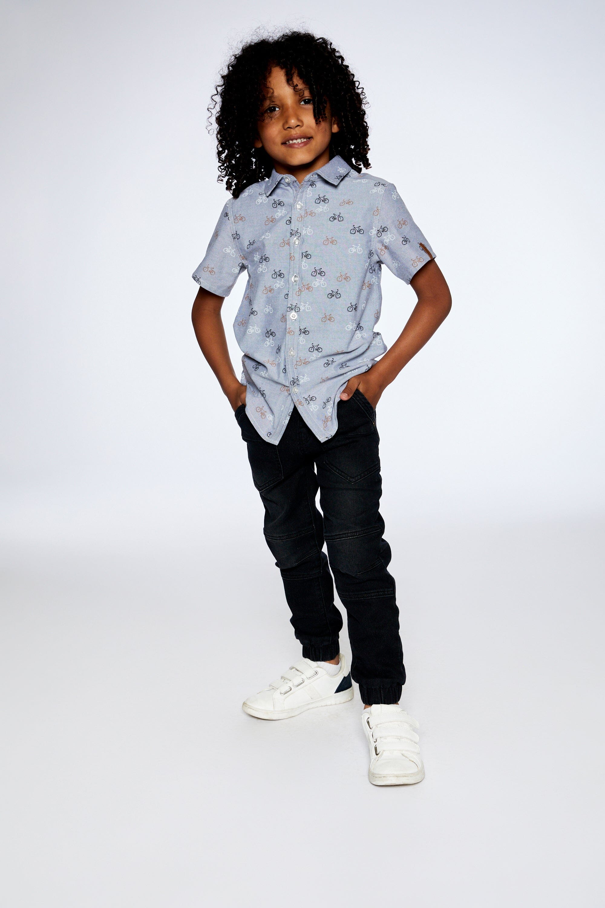 Black Stretch Denim Jogger Pants