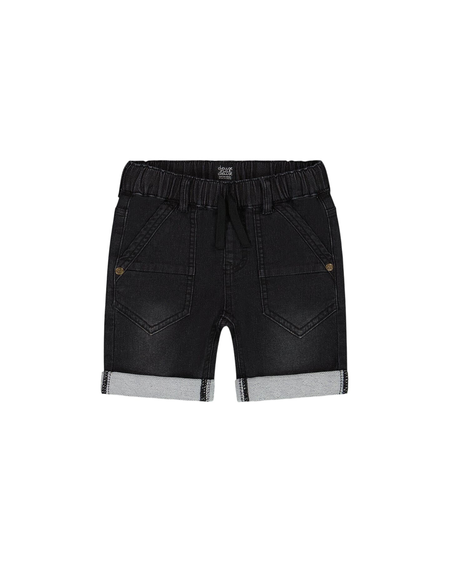 Black Stretch Denim Short
