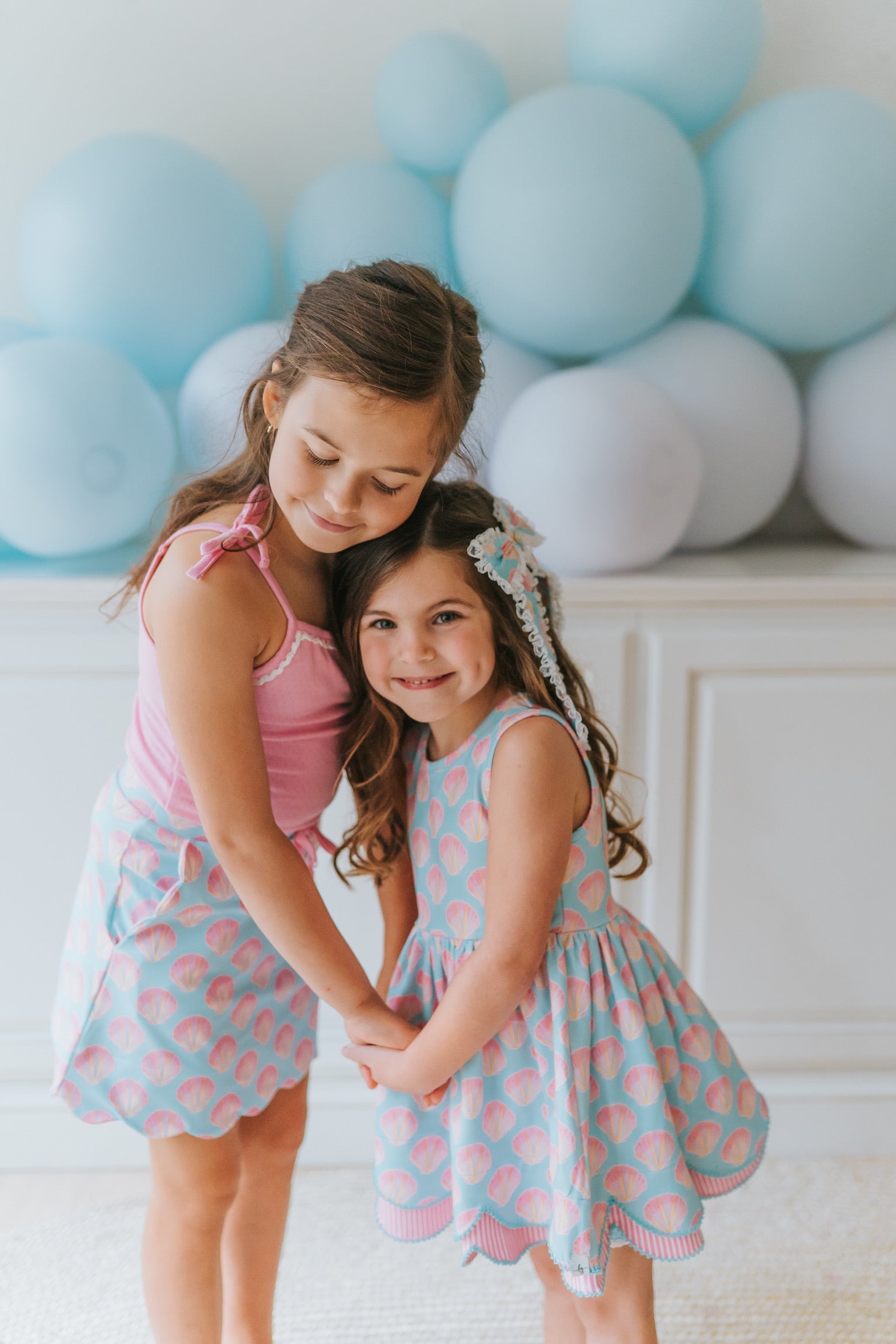 Serene Seashell Scallop Tunic Set