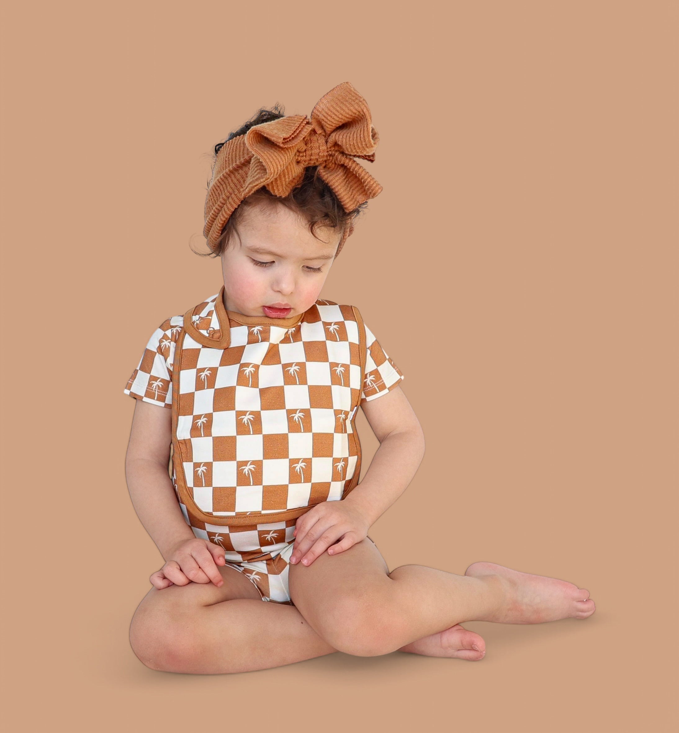 Exclusive Sandy Beach Checkers Dream Baby Bib