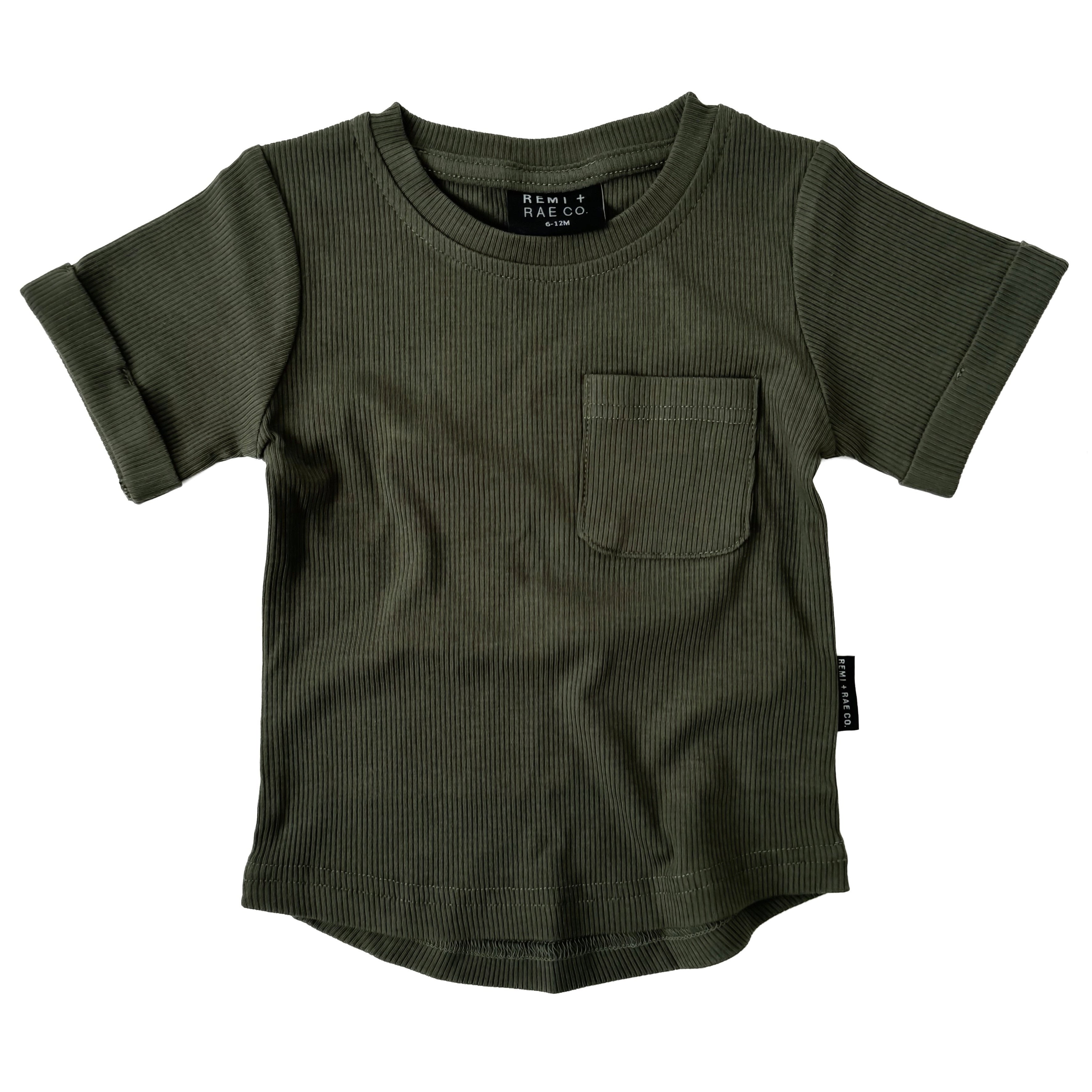 Bamboo Ribbed Pocket Tee - Hunter