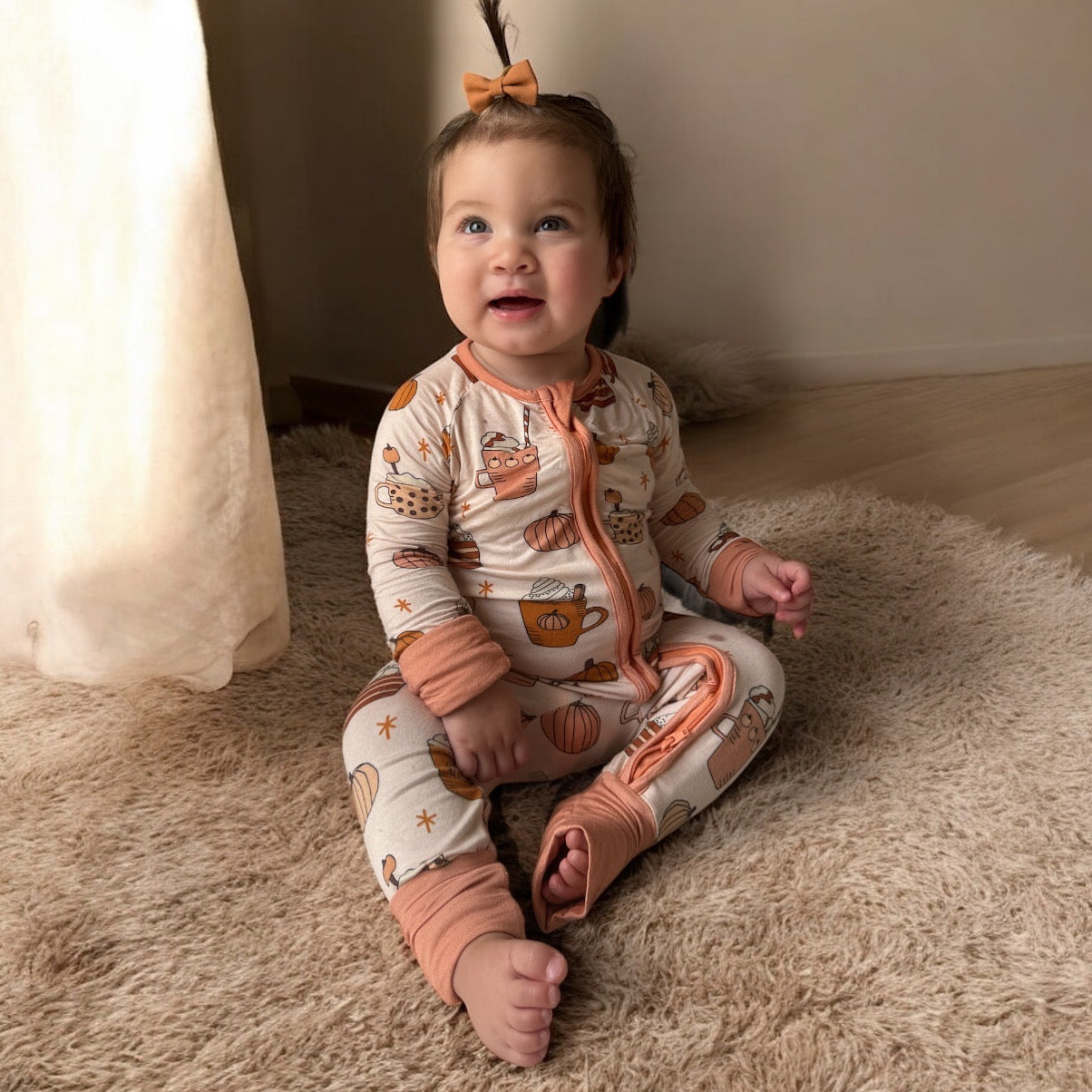 Pumpkin Spice (convertible Zip Footies)