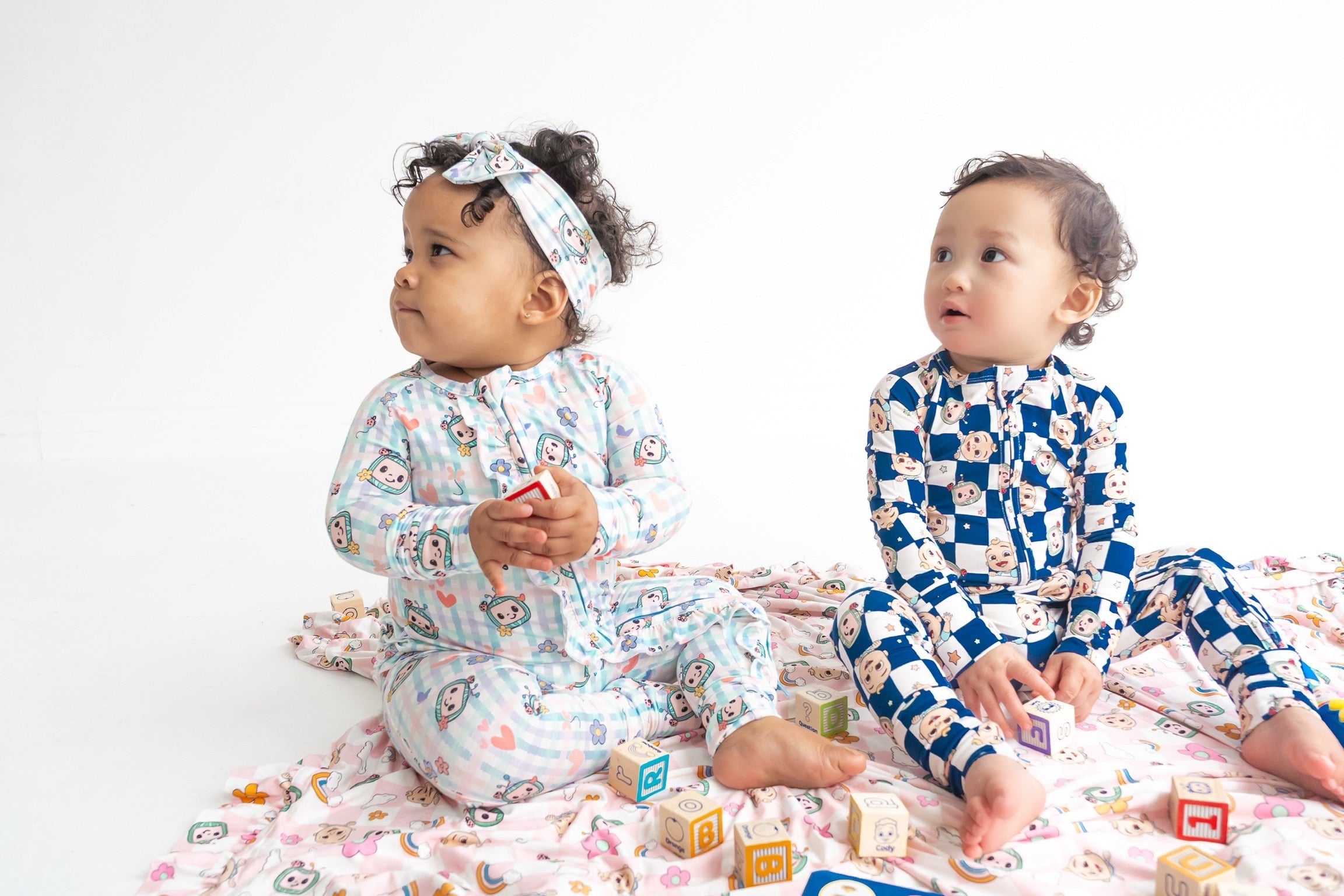 Dream Big Little Co X Cocomelon Jj Starry Night Checkers Dream Romper