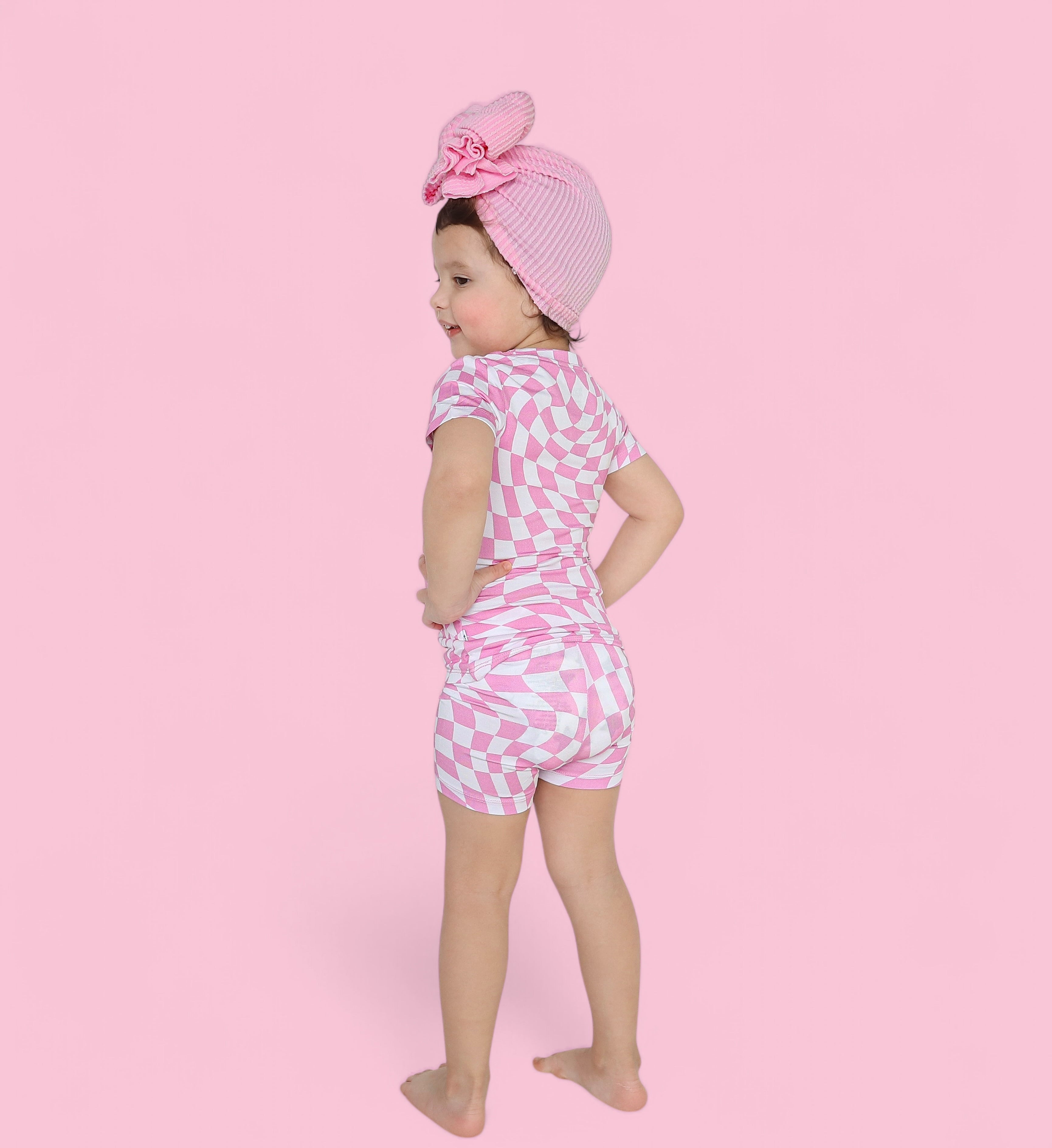 Bubblegum Wavy Checkers Dream Short Set