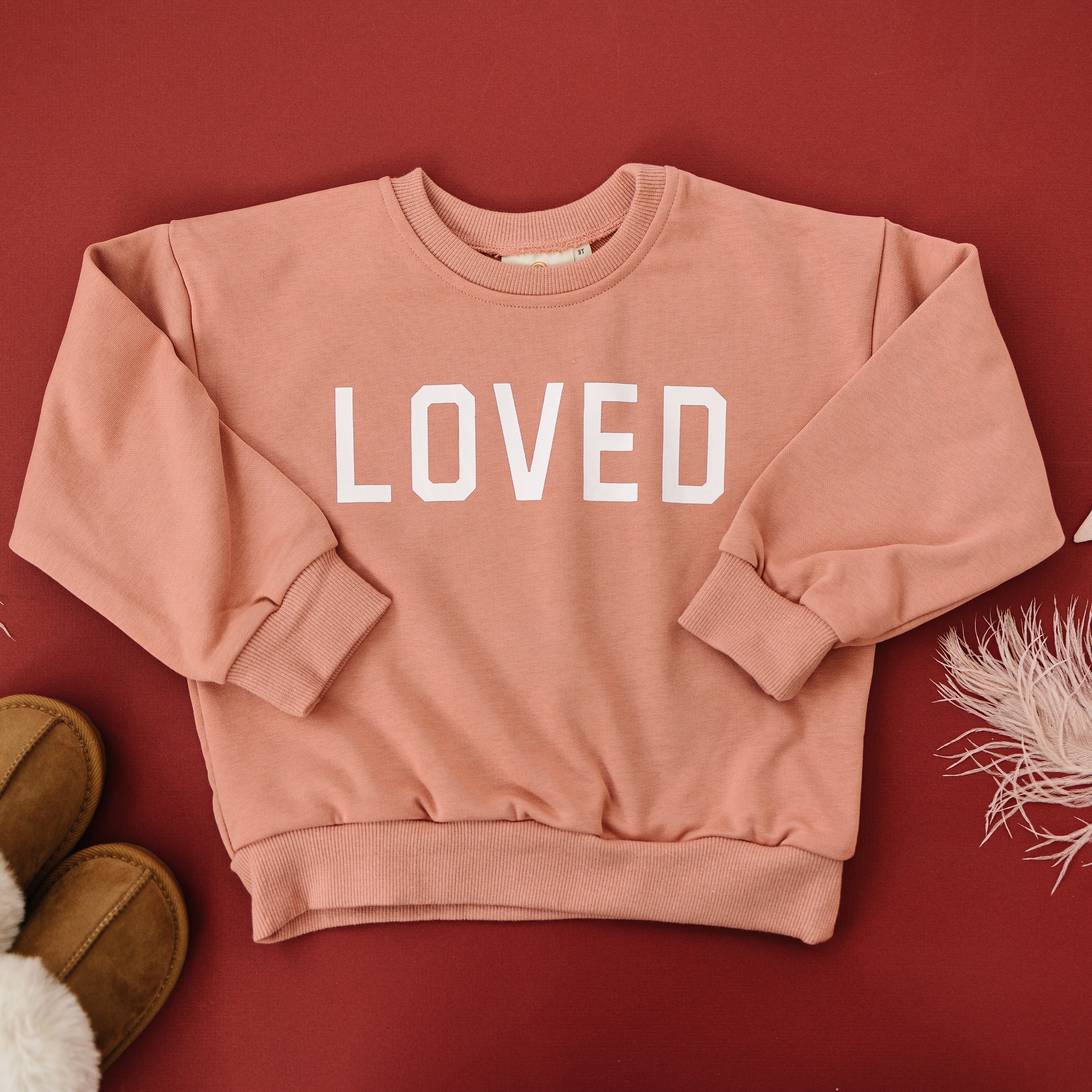 Loved Crewneck Sweatshirt - Red Or Pink