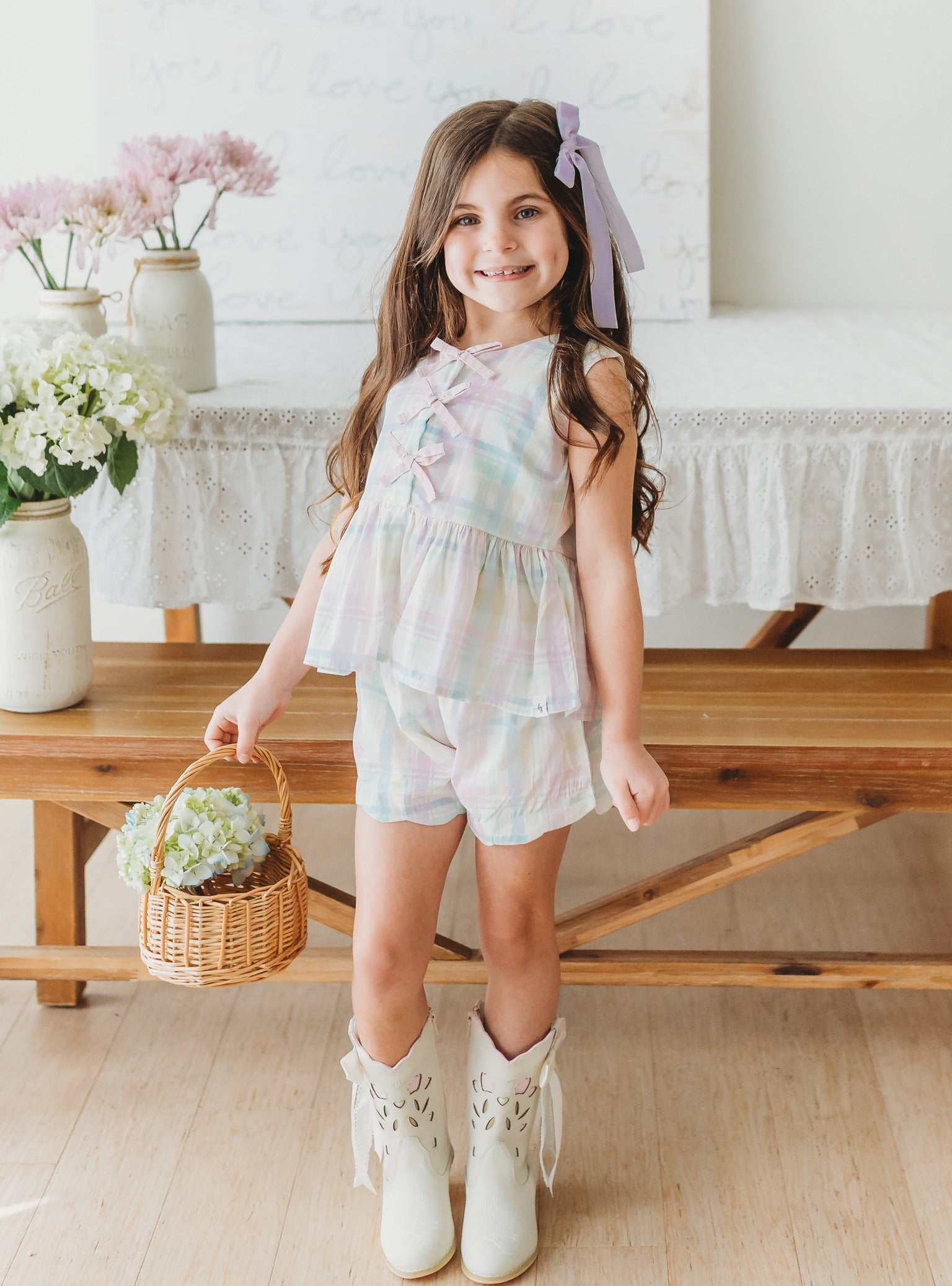 Taffy Plaid Shorts Set