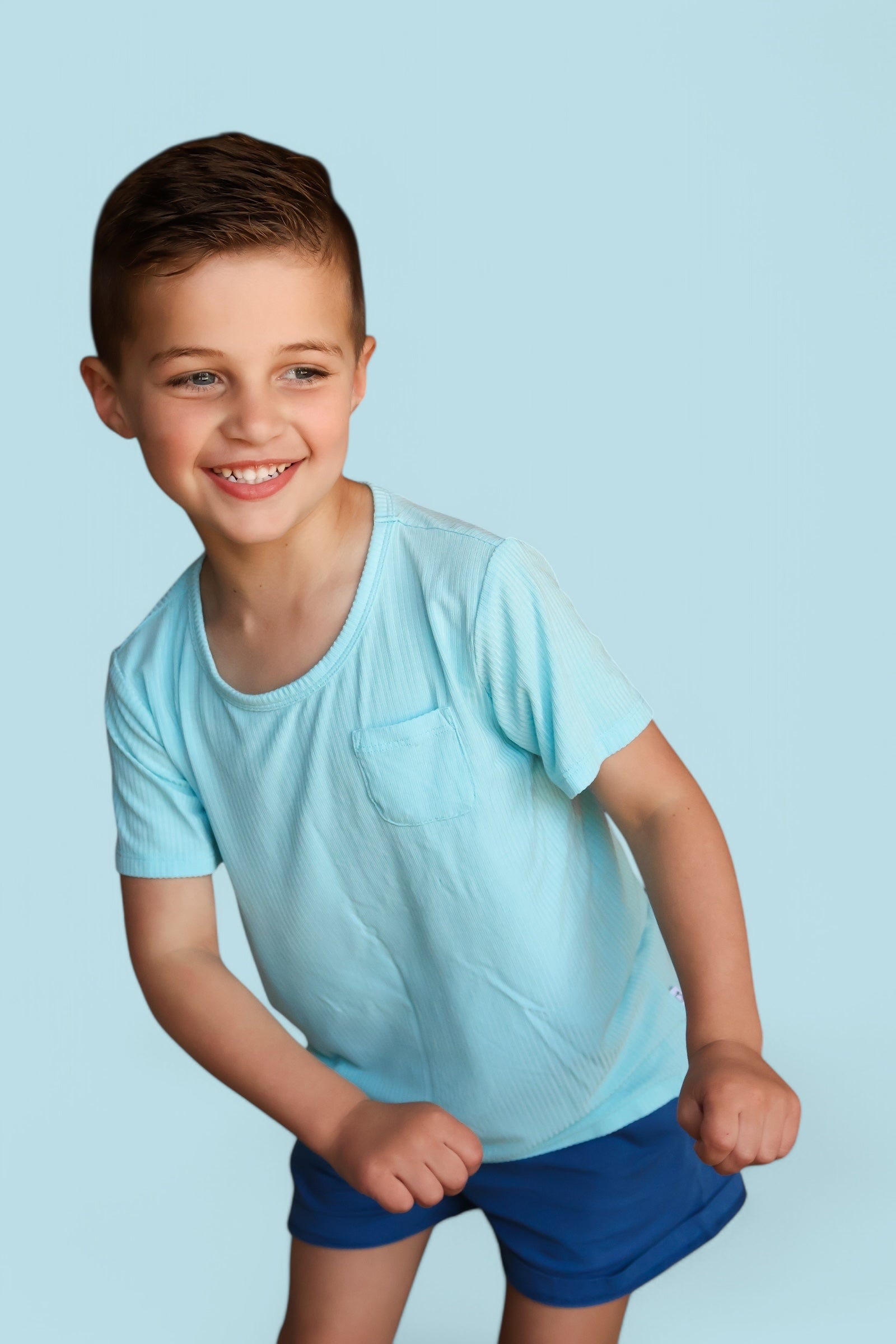 Capri Blue Rib Dream Pocket Tee