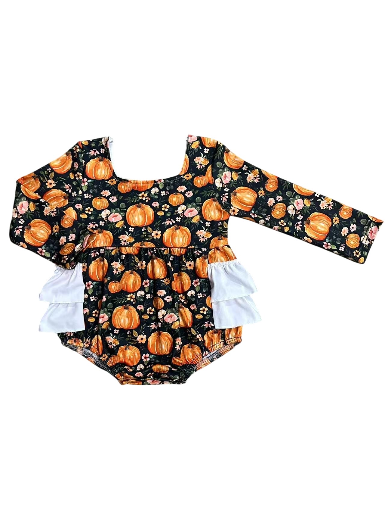 Fall Pumpkins Ruffle Romper