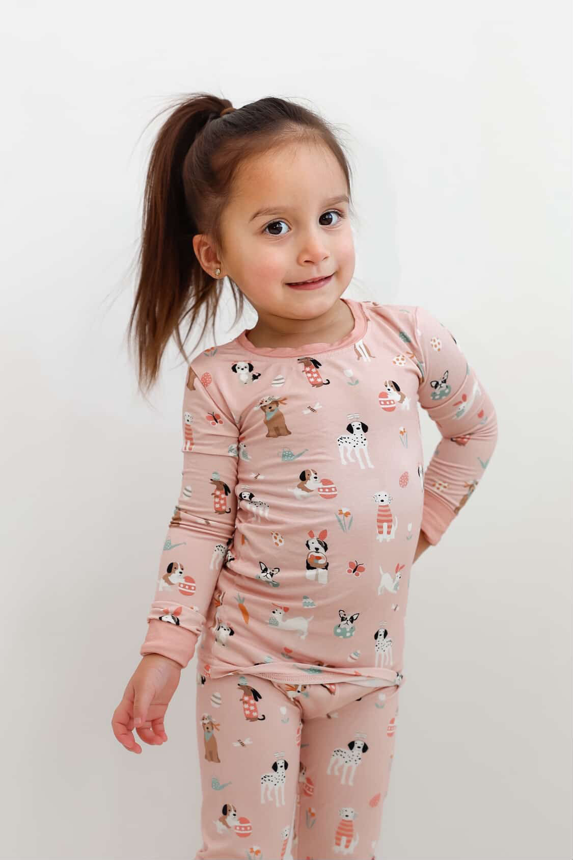 Puppy Egg Hunt (long Sleeve Pj) - Pink