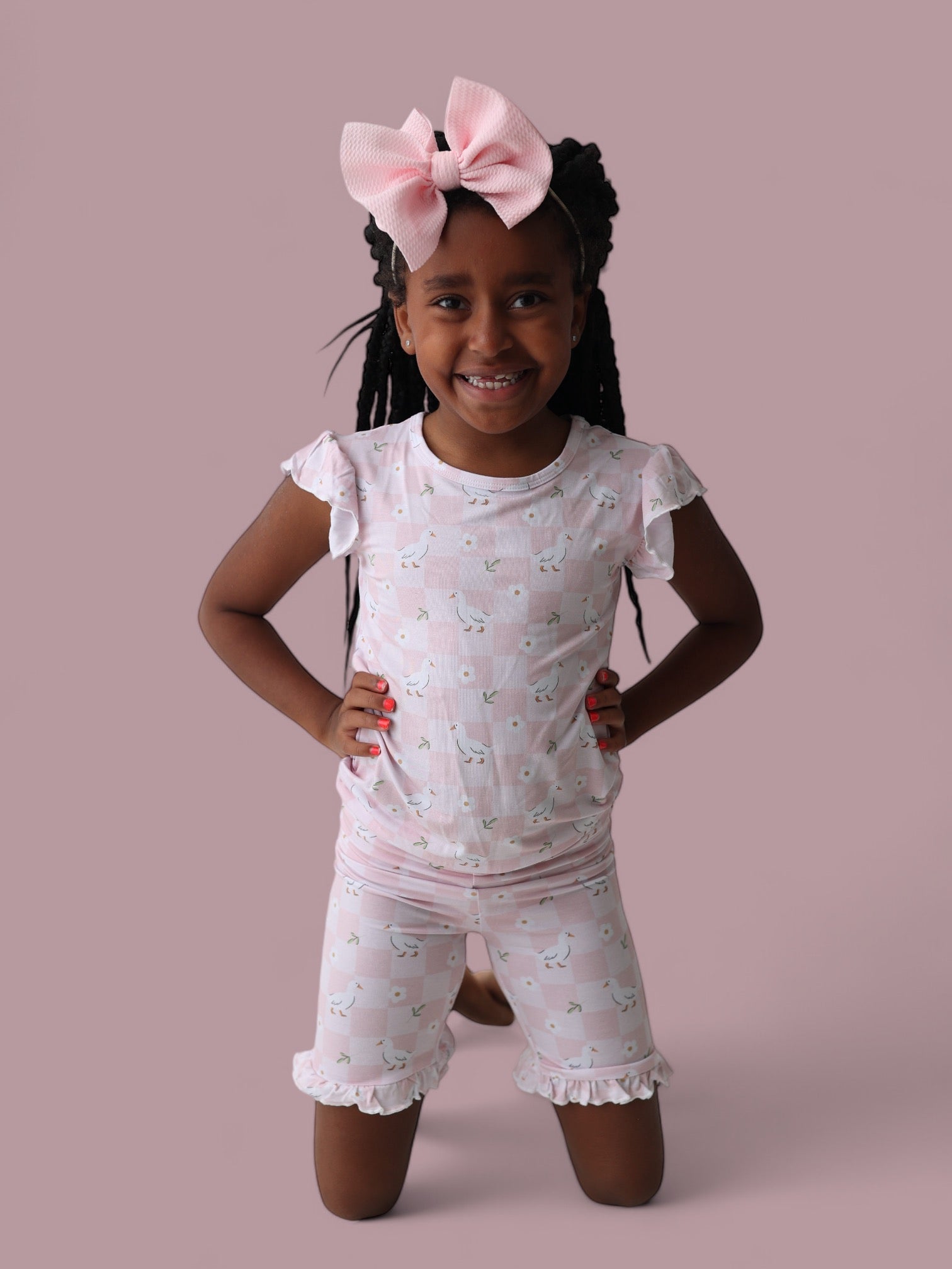 Exclusive Ducks And Daisies Dream Ruffle Short Set