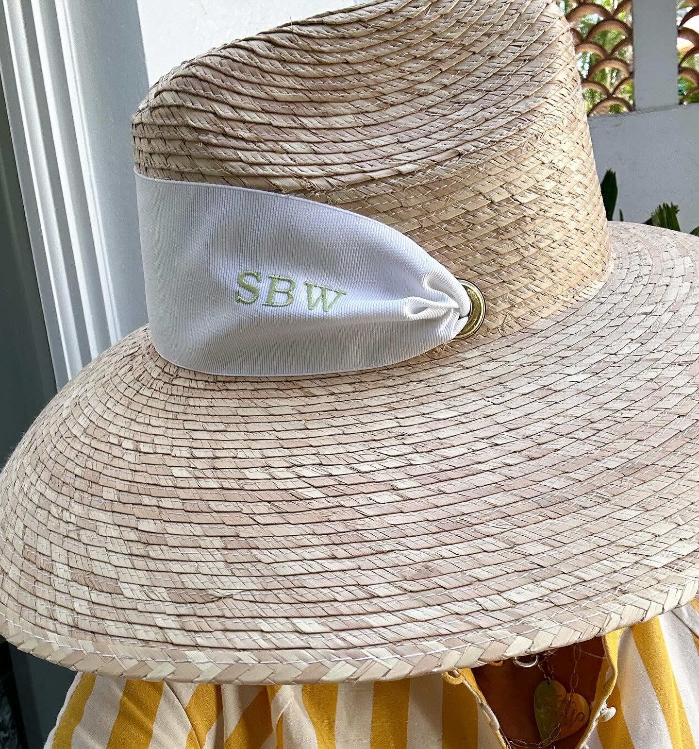 Hollyhock Sun Hat - Vintage Azure Garden Rose Long Ribbon