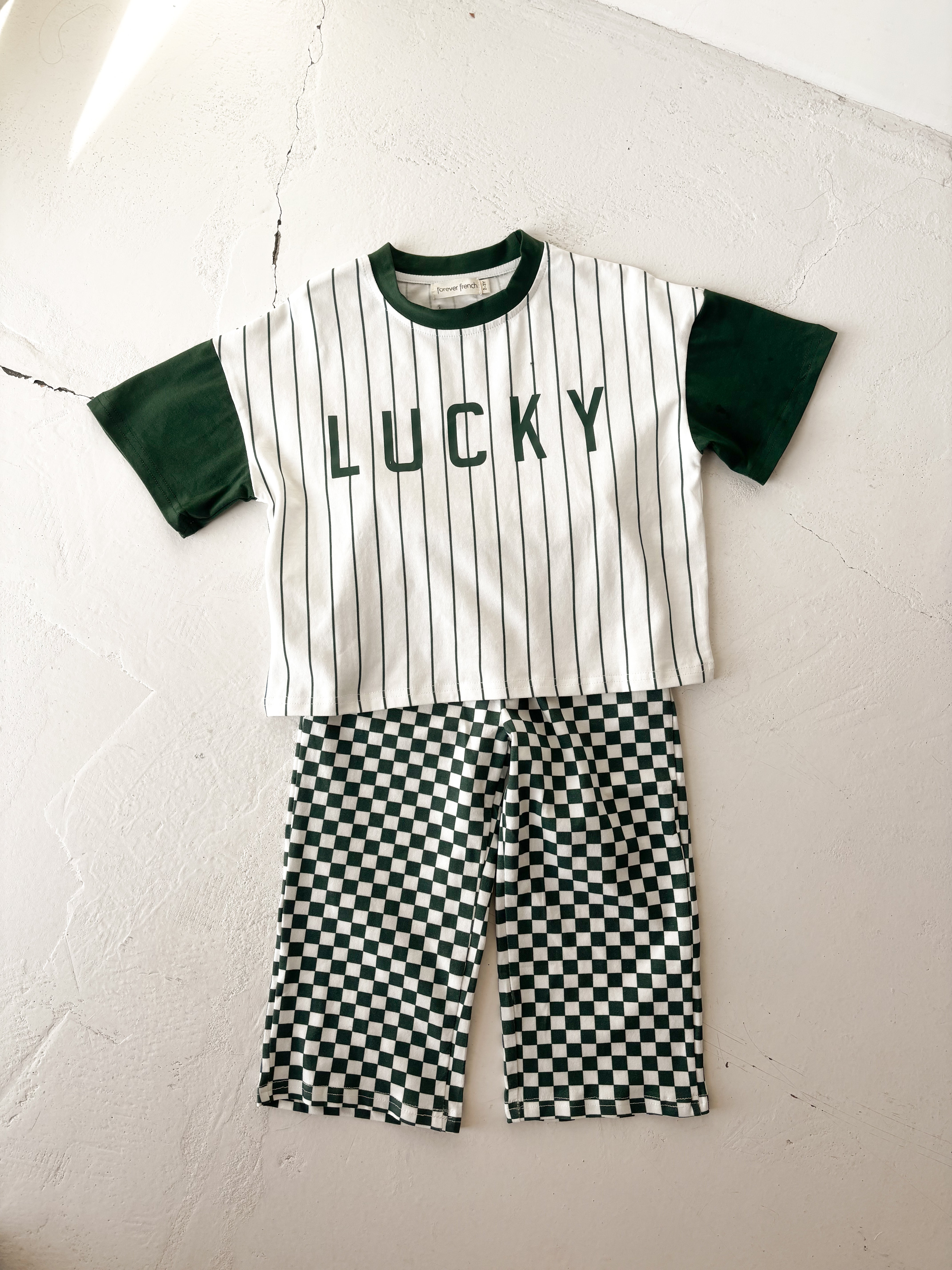 T-shirt & Pant Set | Lucky Micro Check