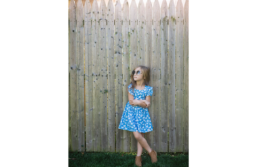 Ruffle Sleeve Dress In Ducks