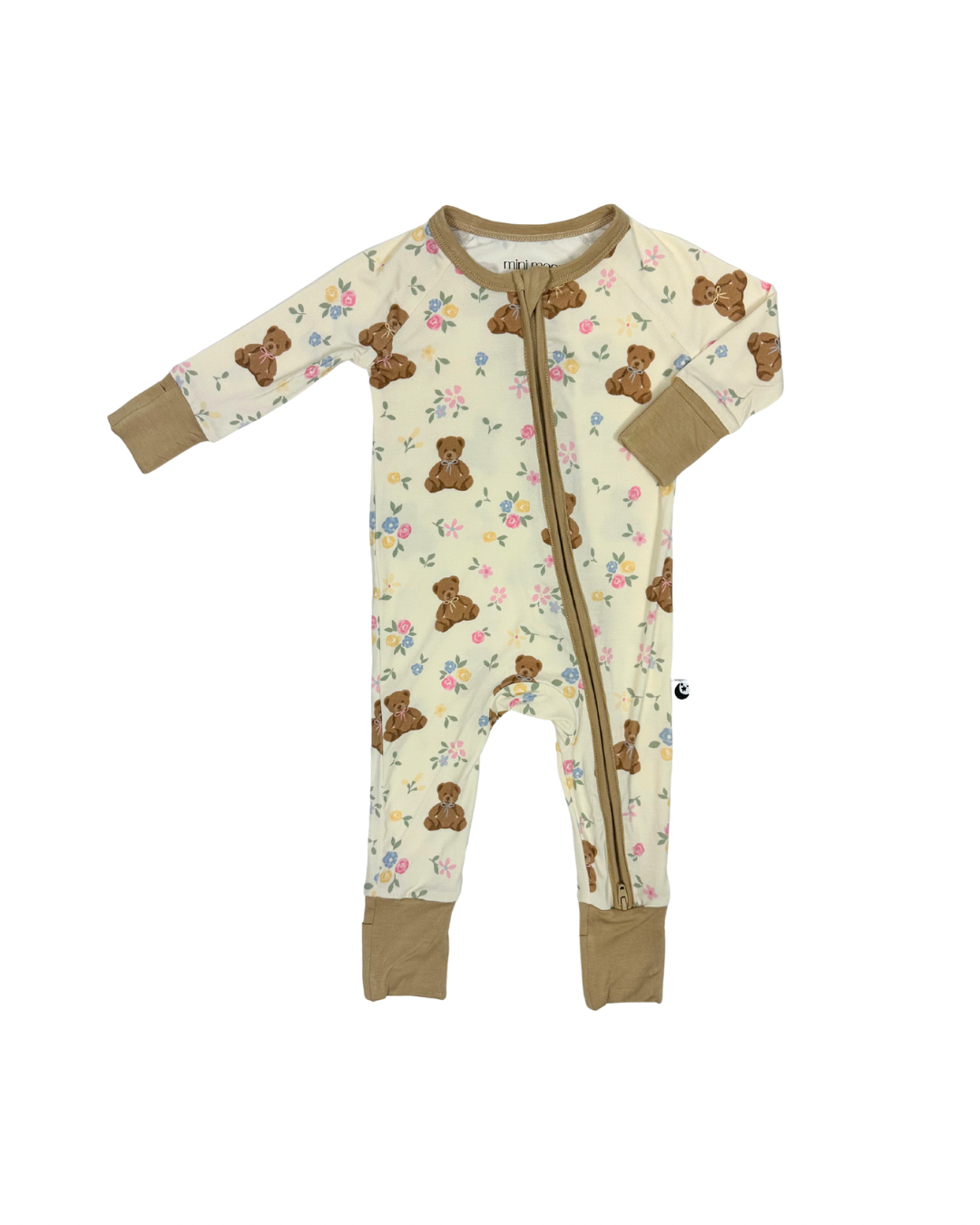 Teddy In Bloom - Zipper Footie Pajamas