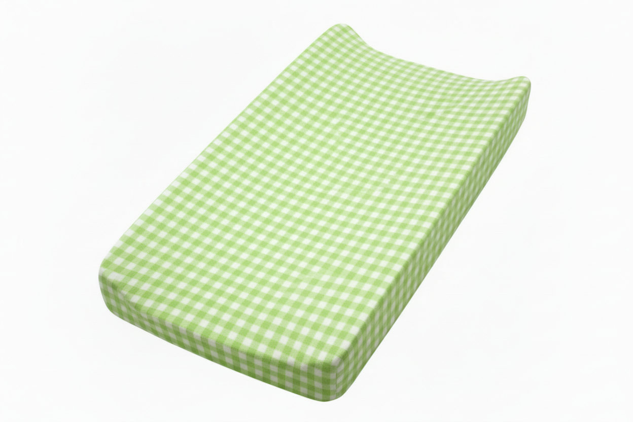 Meadow Green Gingaham Changing Pad Cover