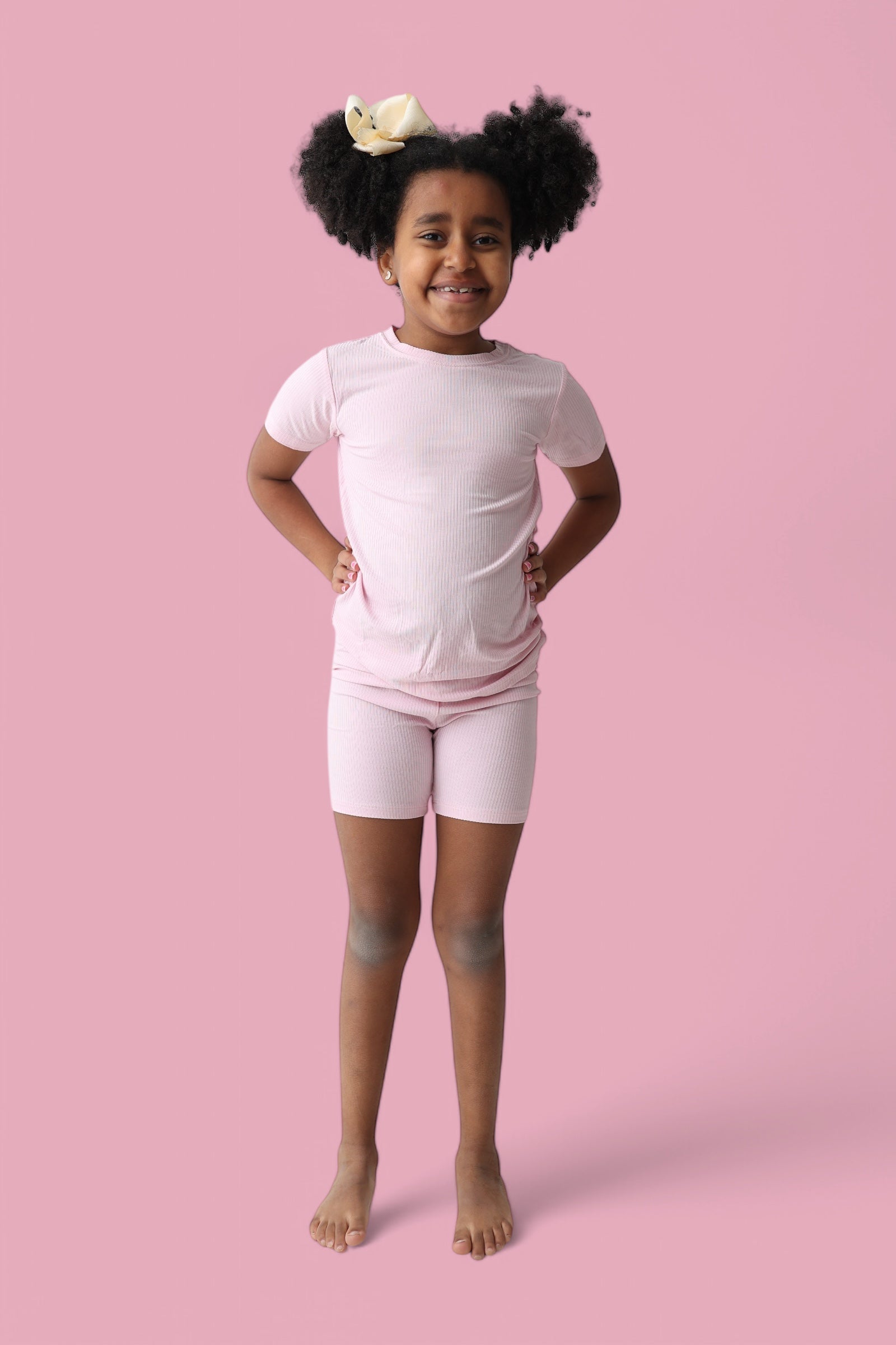 Pink Rose Rib Dream Short Set