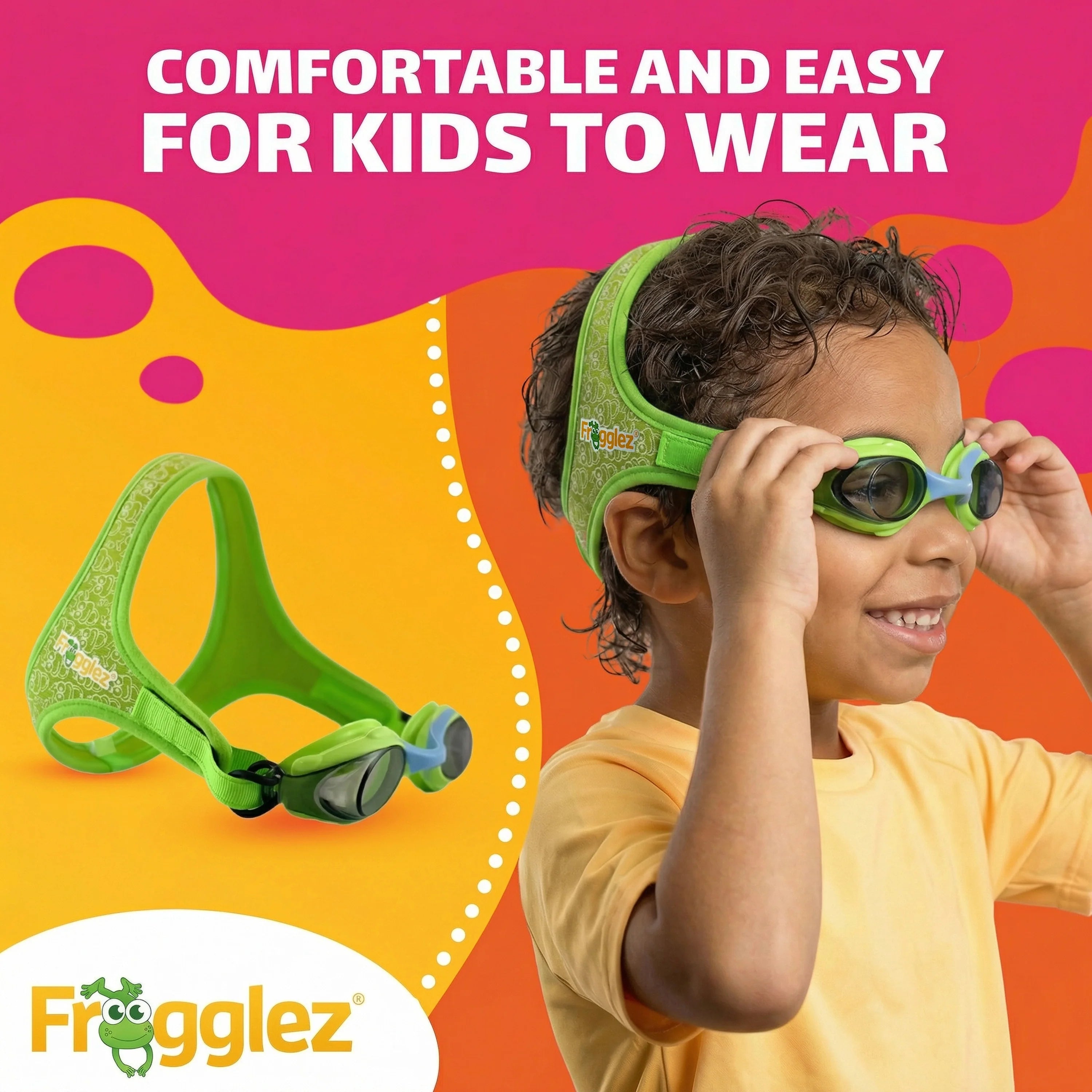 Green Frogz Kids Swim Goggles