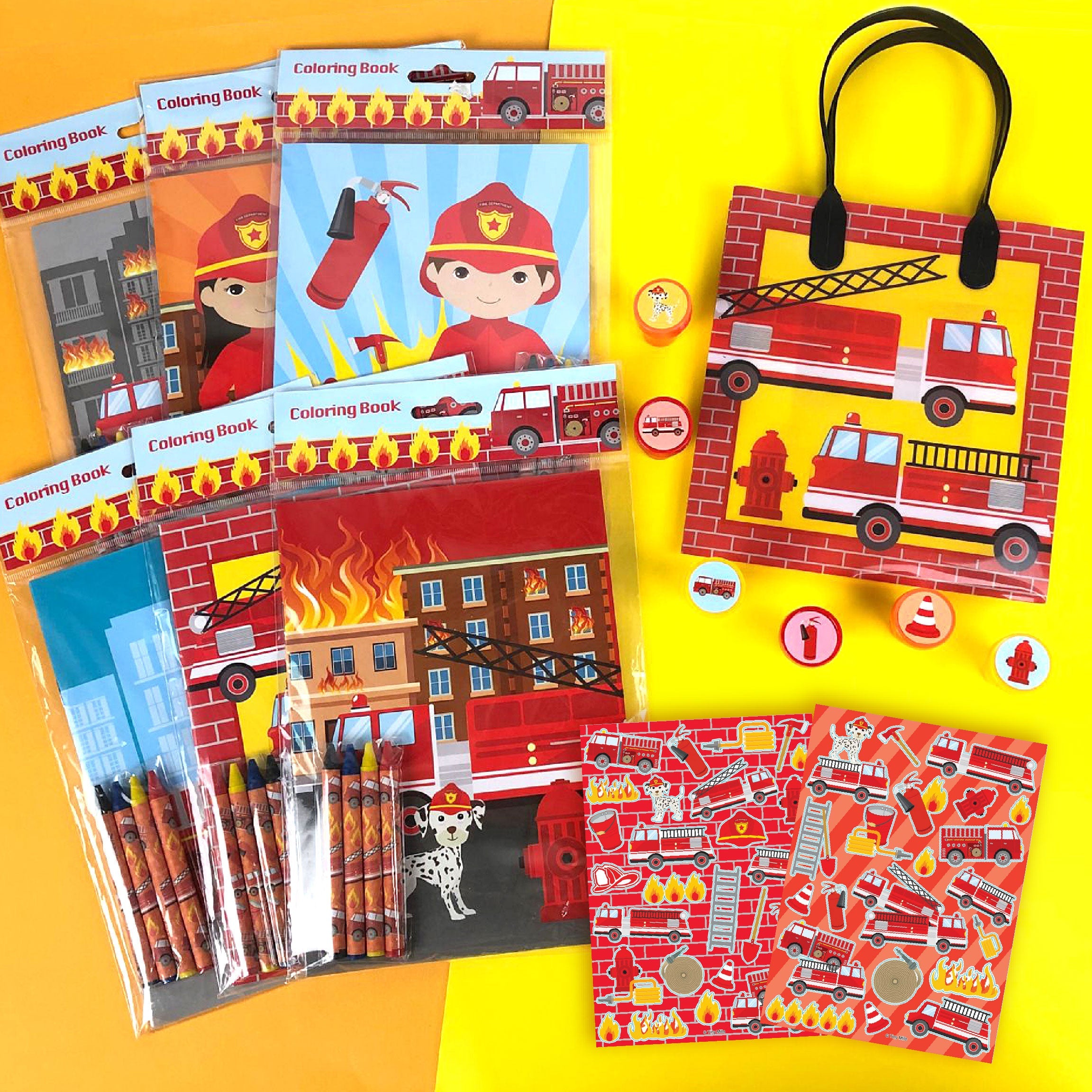 Fire Trucks Party Favor Bundle For 12 Kids