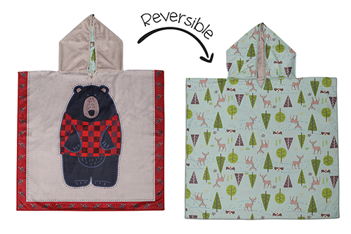 Toddler/kids Reversible Cover Up - Black Bear | Cottage