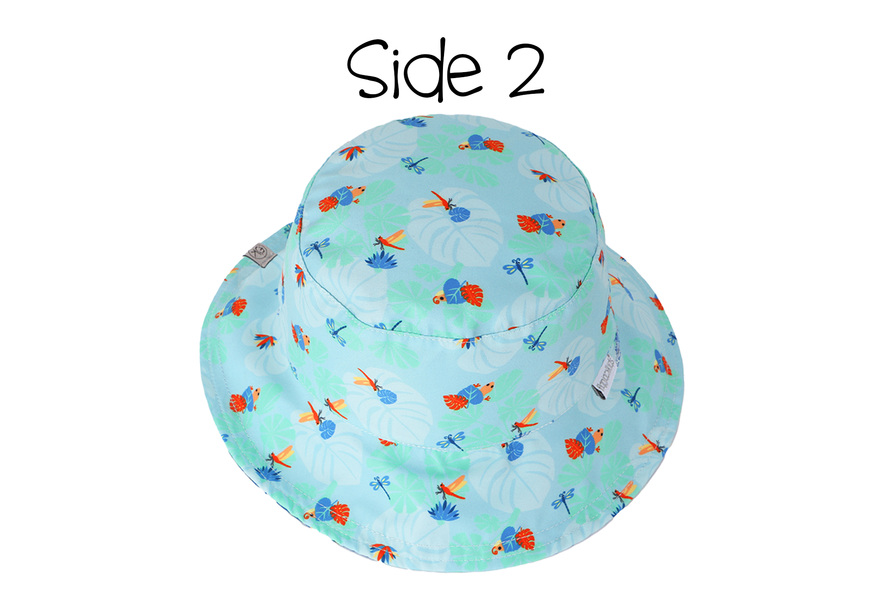 Baby/kids Reversible Patterned Sun Hat - Blue Chameleon | Tropical