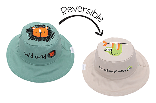 Baby/kids Reversible Sun Hat - Lion | Sloth
