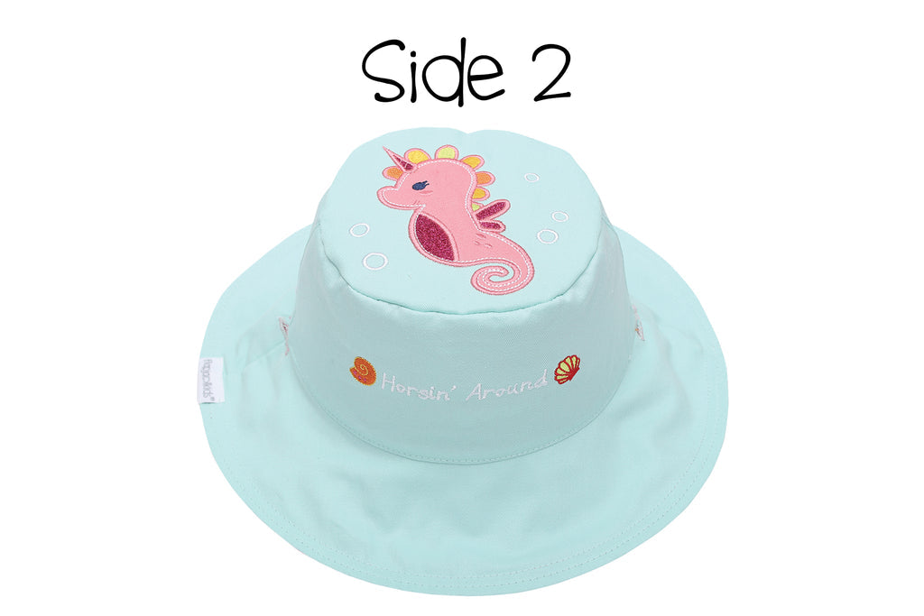 Baby/kids Reversible Sun Hat - Mermaid | Seahorse