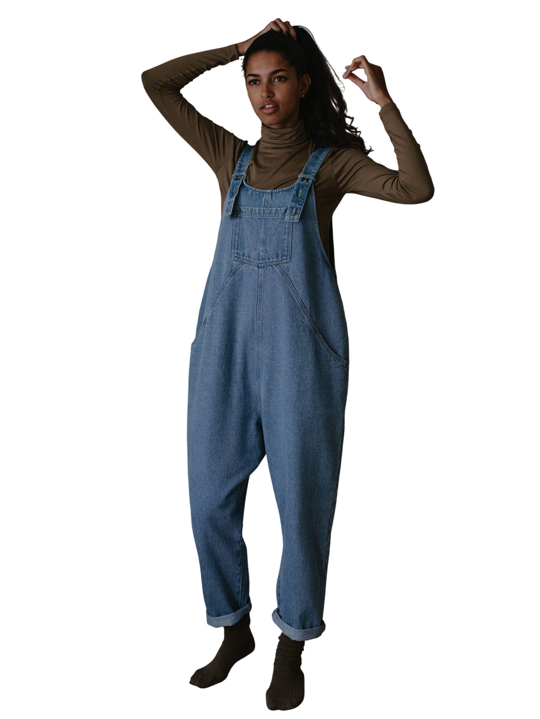 The Oversized Denim Dungaree - Women's