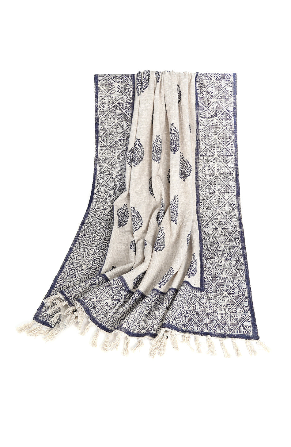 Hand-Printed Couch Throw Blanket - Fort