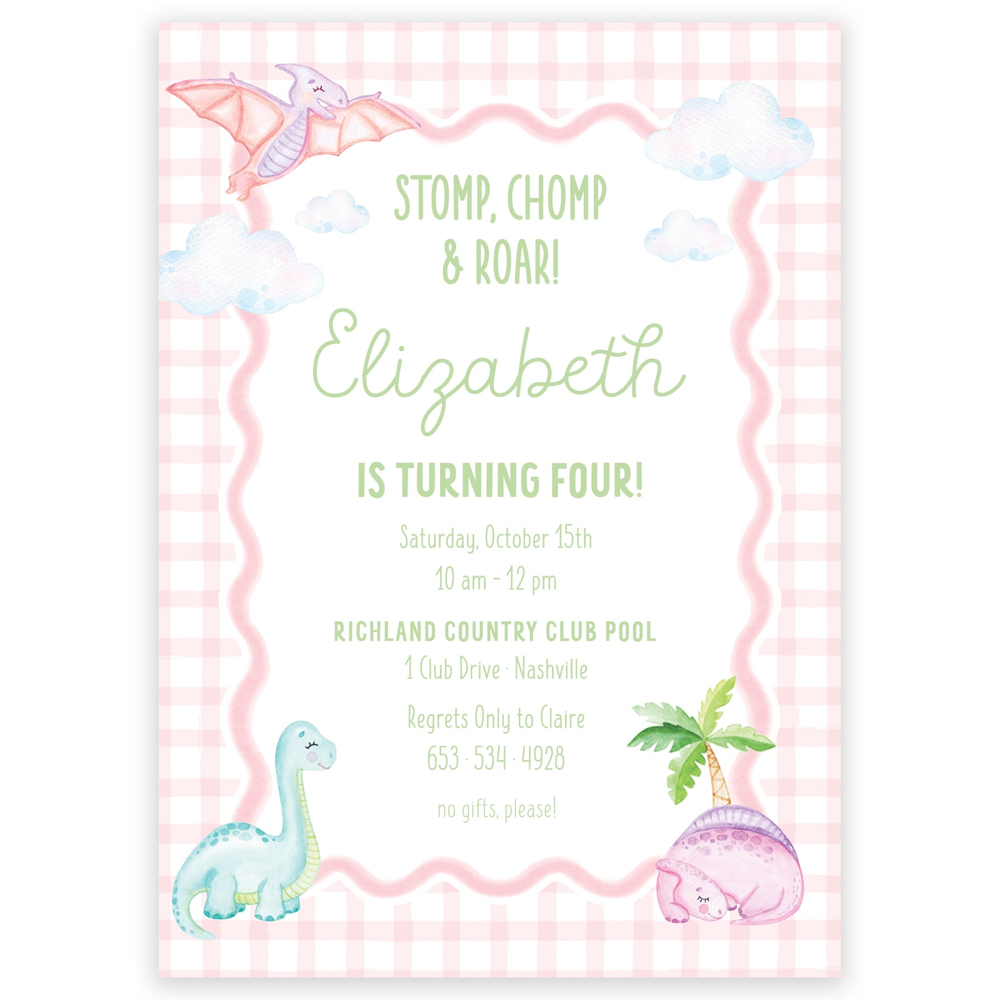 Dinosaur Birthday Invitation